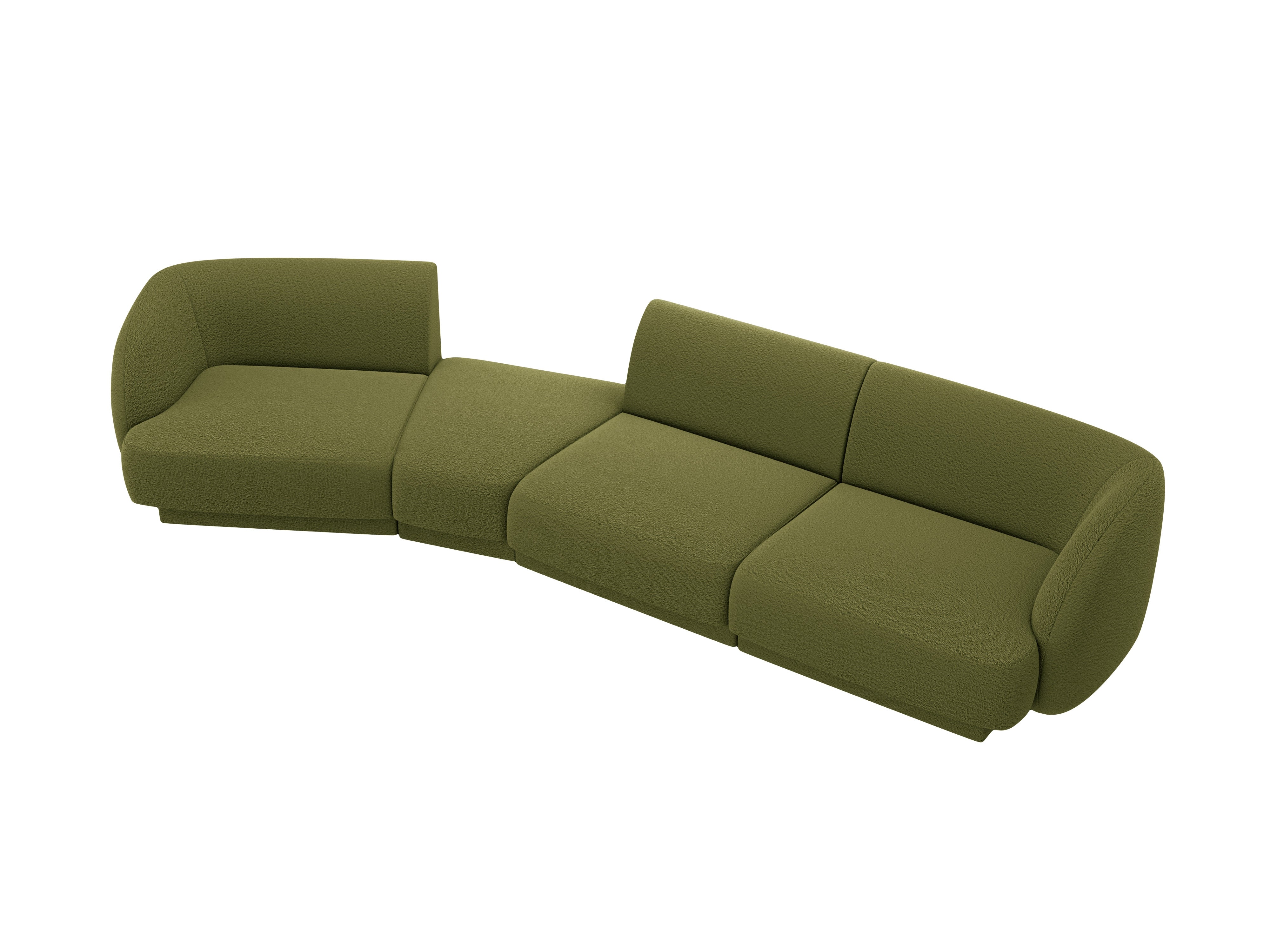 Modulares Sofa linksseitig für 6 Personen MILEY grün Boucle