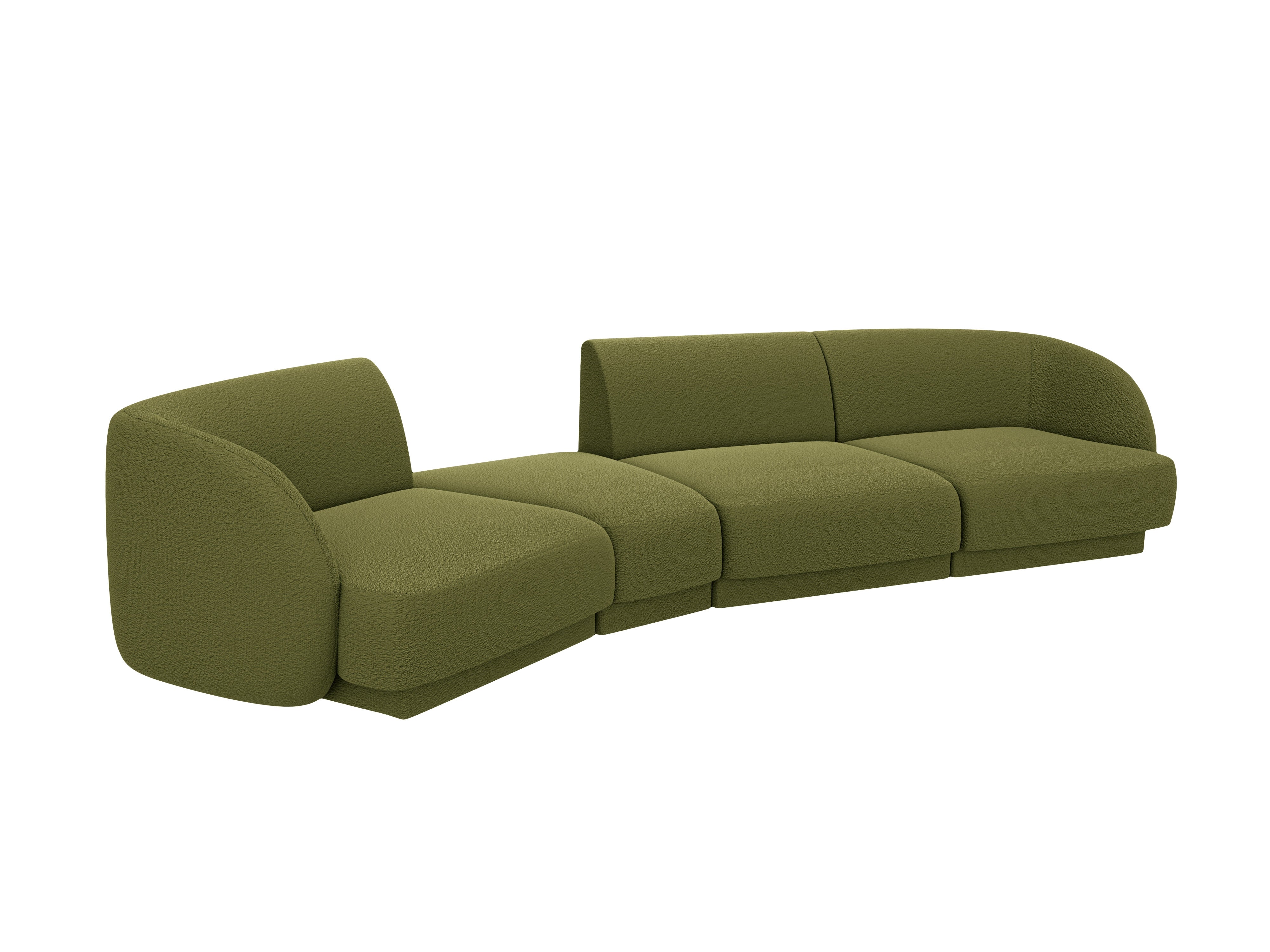 Modulares Sofa linksseitig für 6 Personen MILEY grün Boucle