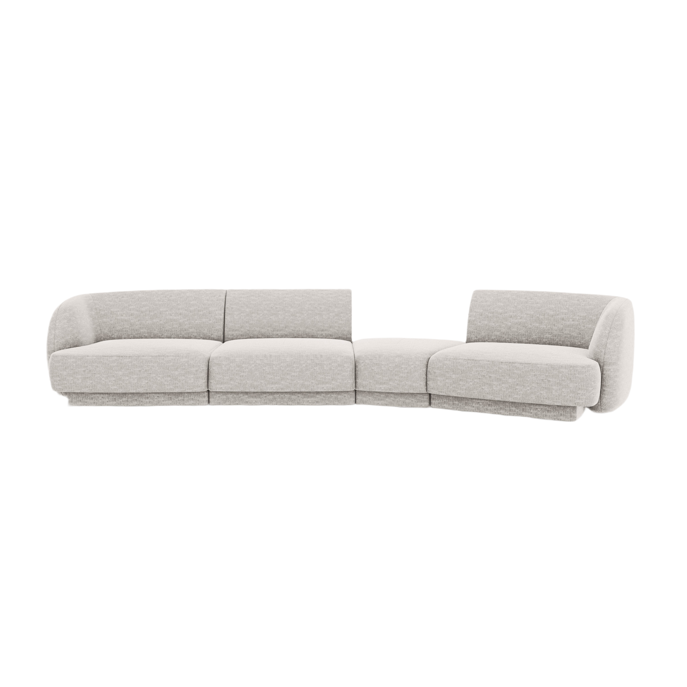 Right-facing modular sofa for 6 people MILEY gray chenille