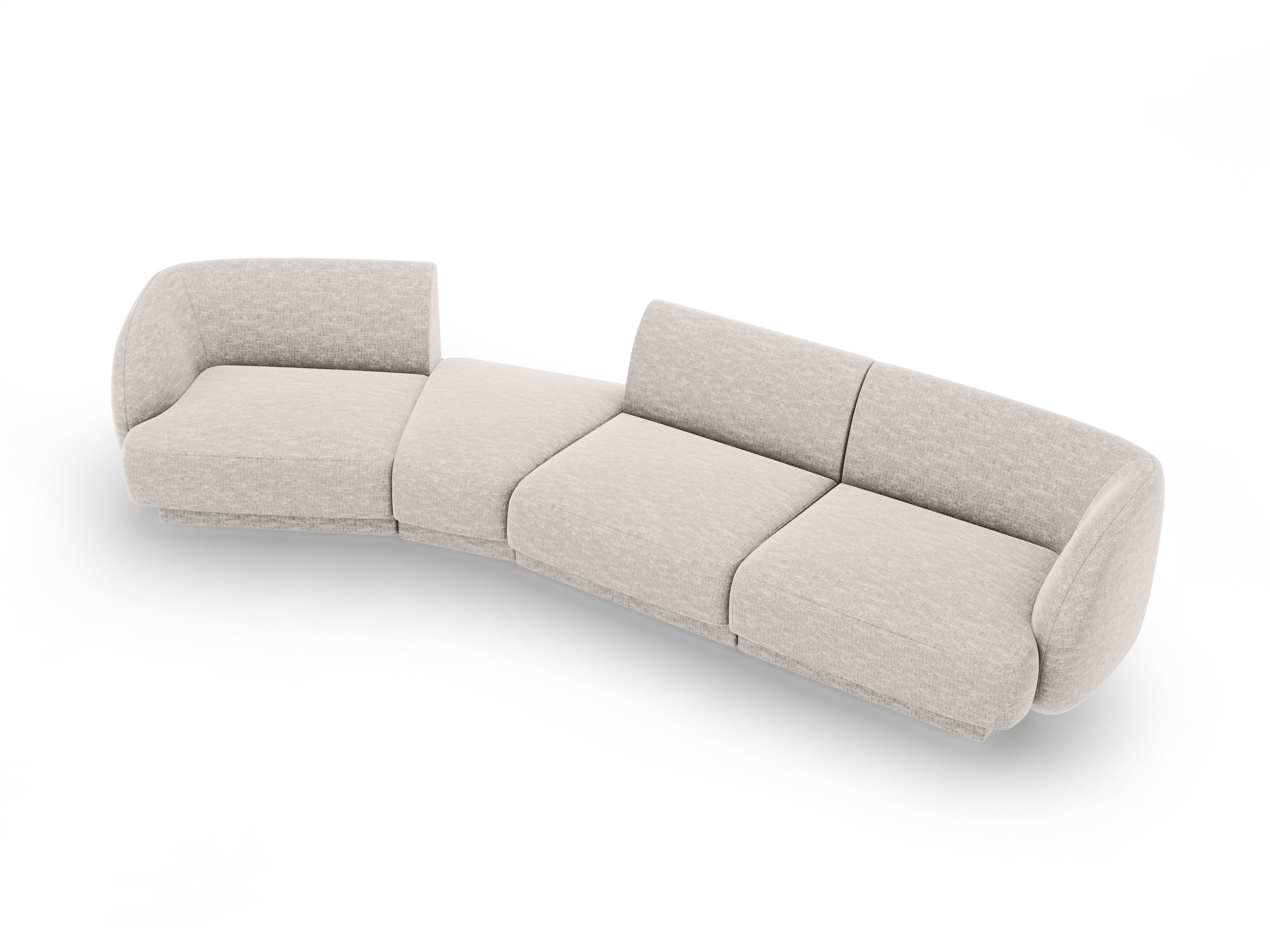 Left-facing modular sofa for 6 people MILEY gray chenille
