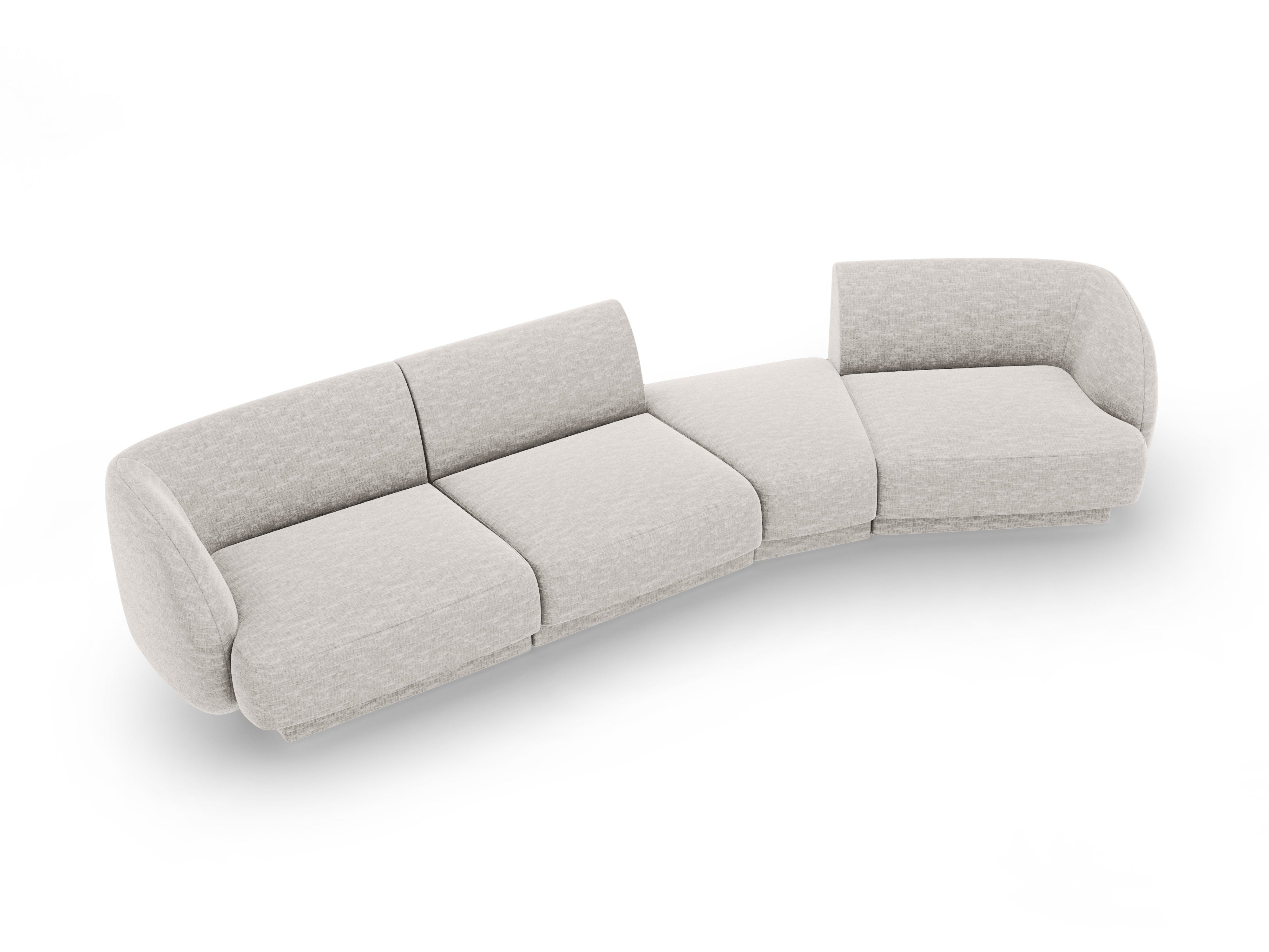Right-facing modular sofa for 6 people MILEY gray chenille