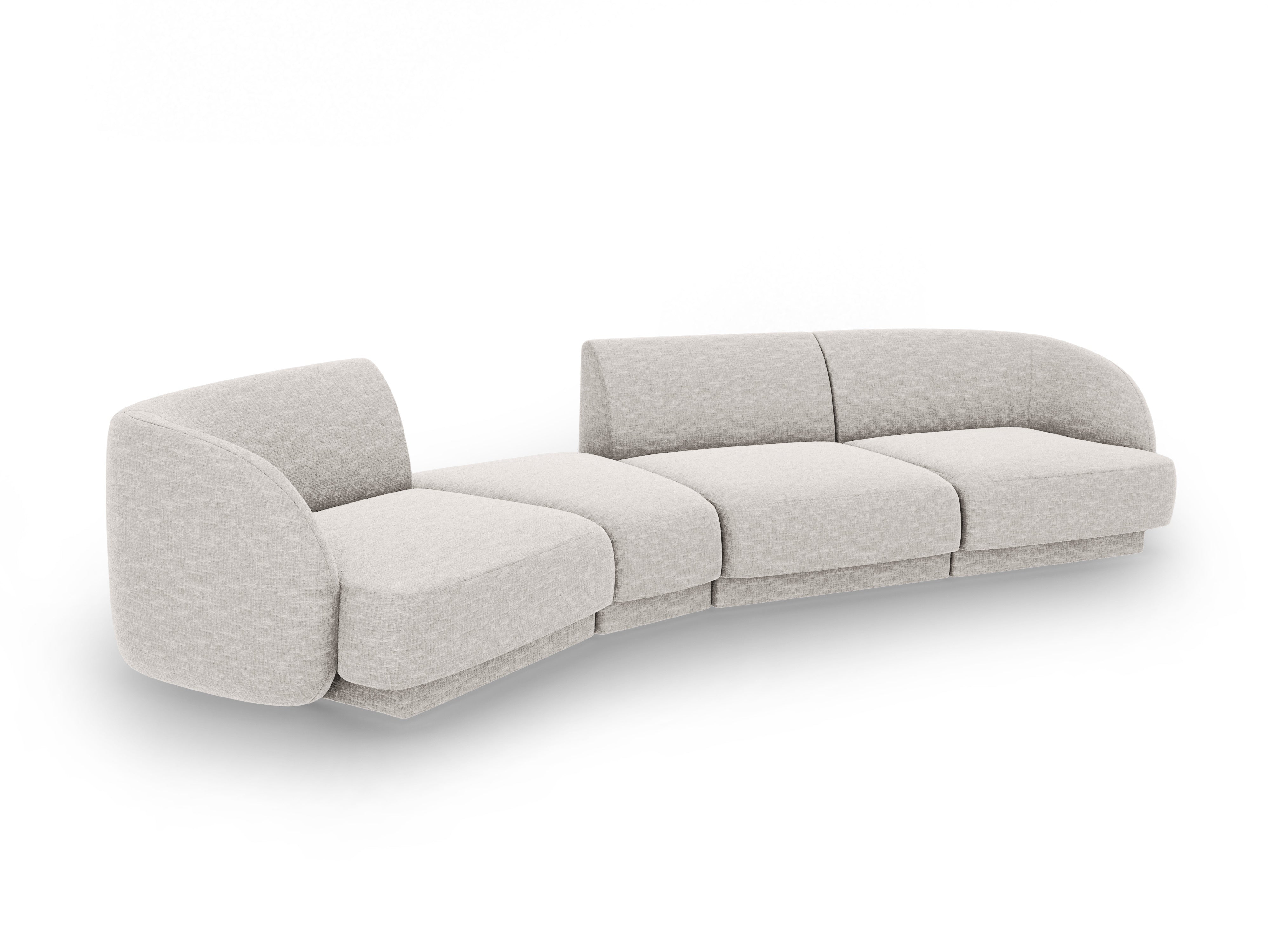 Left-facing modular sofa for 6 people MILEY gray chenille