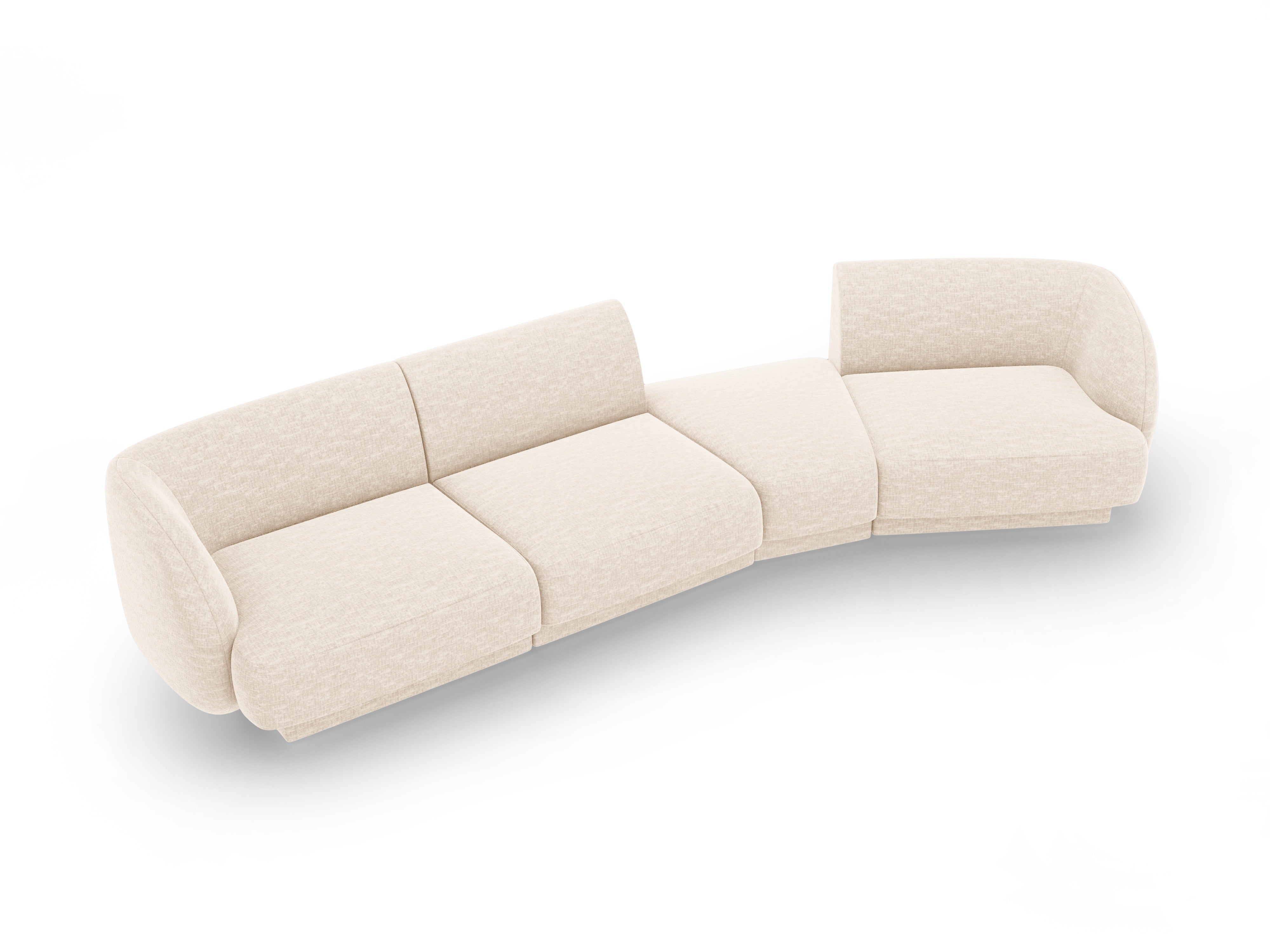 Right-facing modular sofa for 6 people MILEY ivory chenille