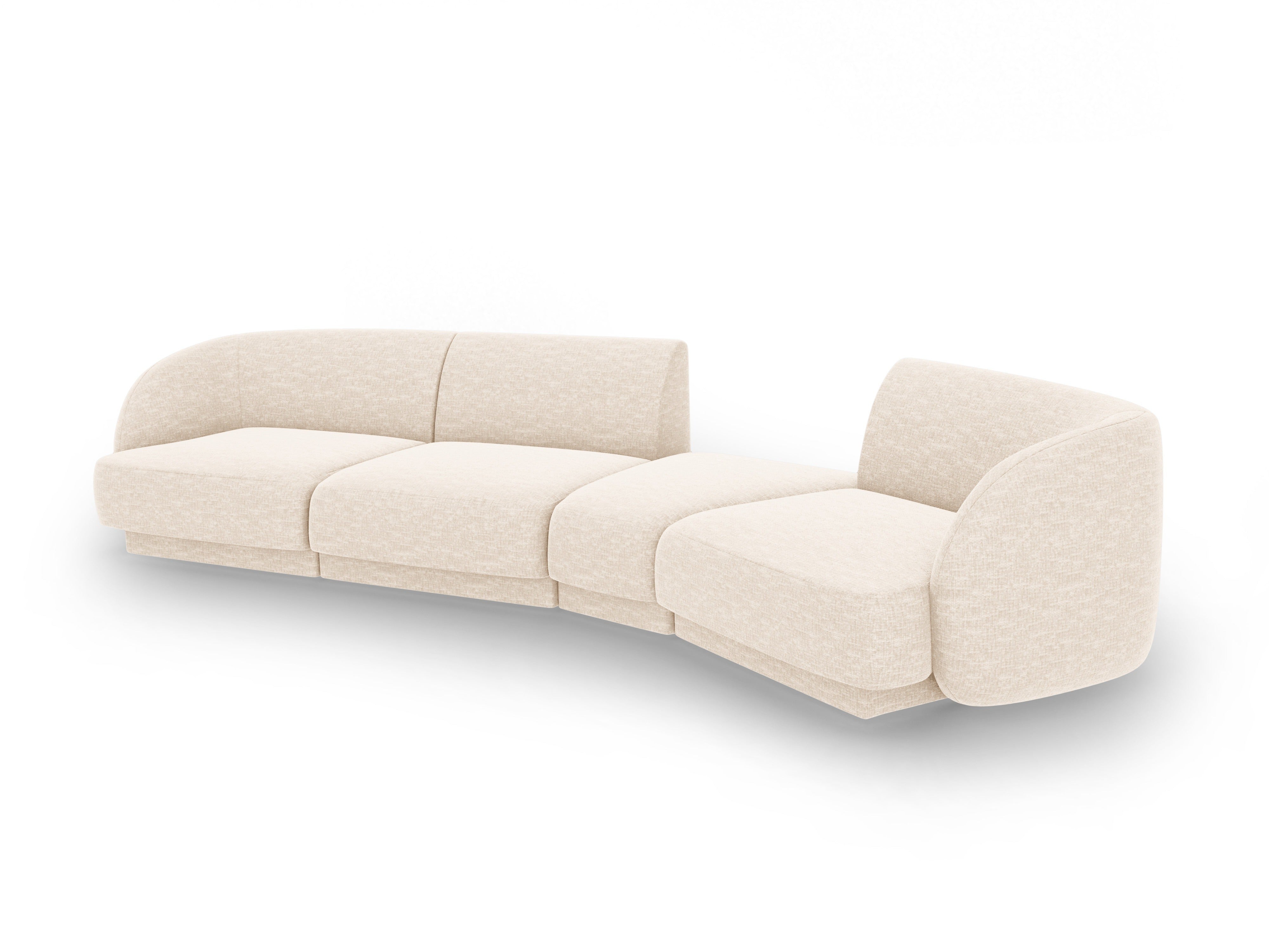 Right-facing modular sofa for 6 people MILEY ivory chenille