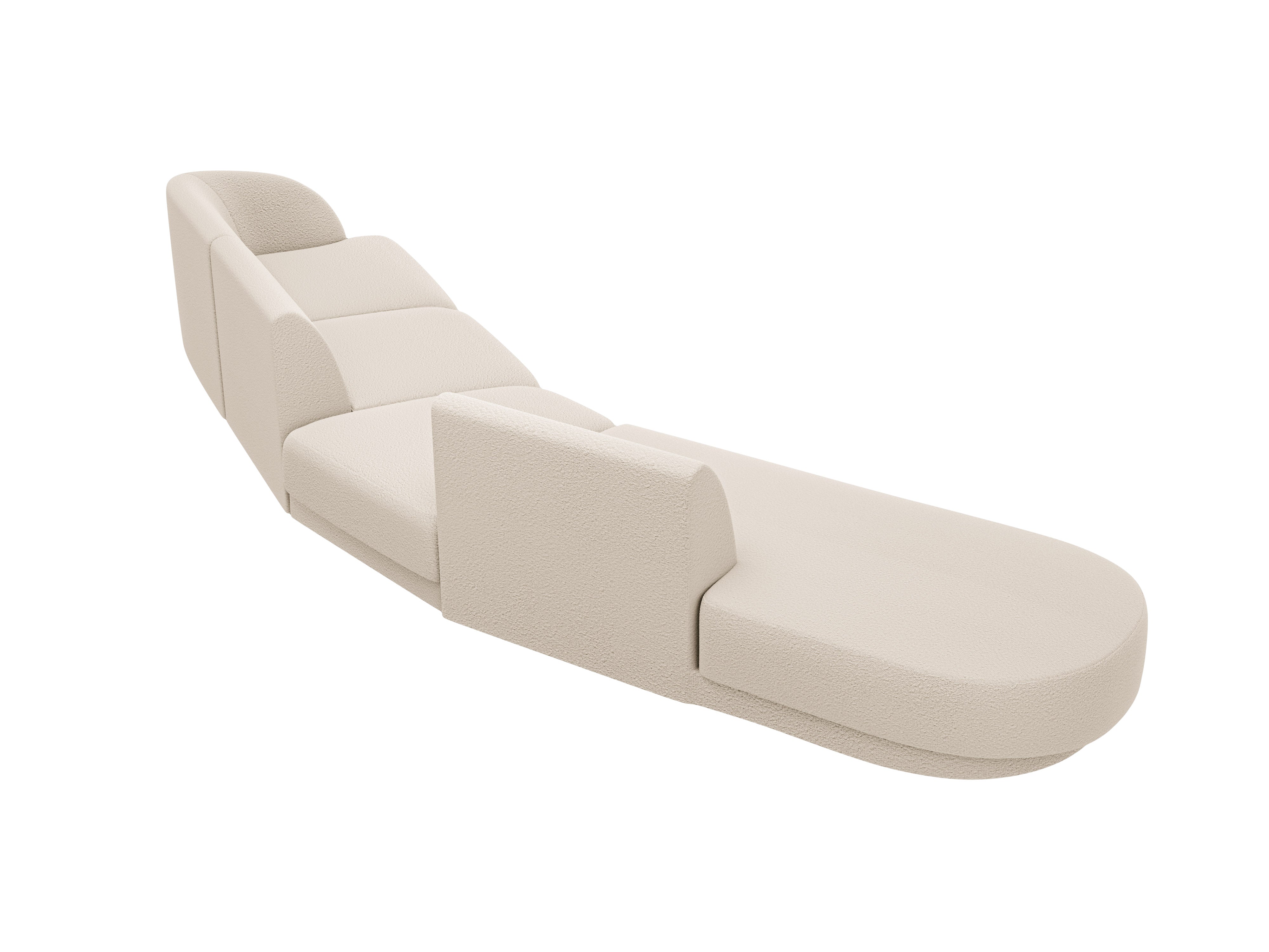 Modulares Ecksofa linksseitig für 7 Personen MILEY beige Boucle