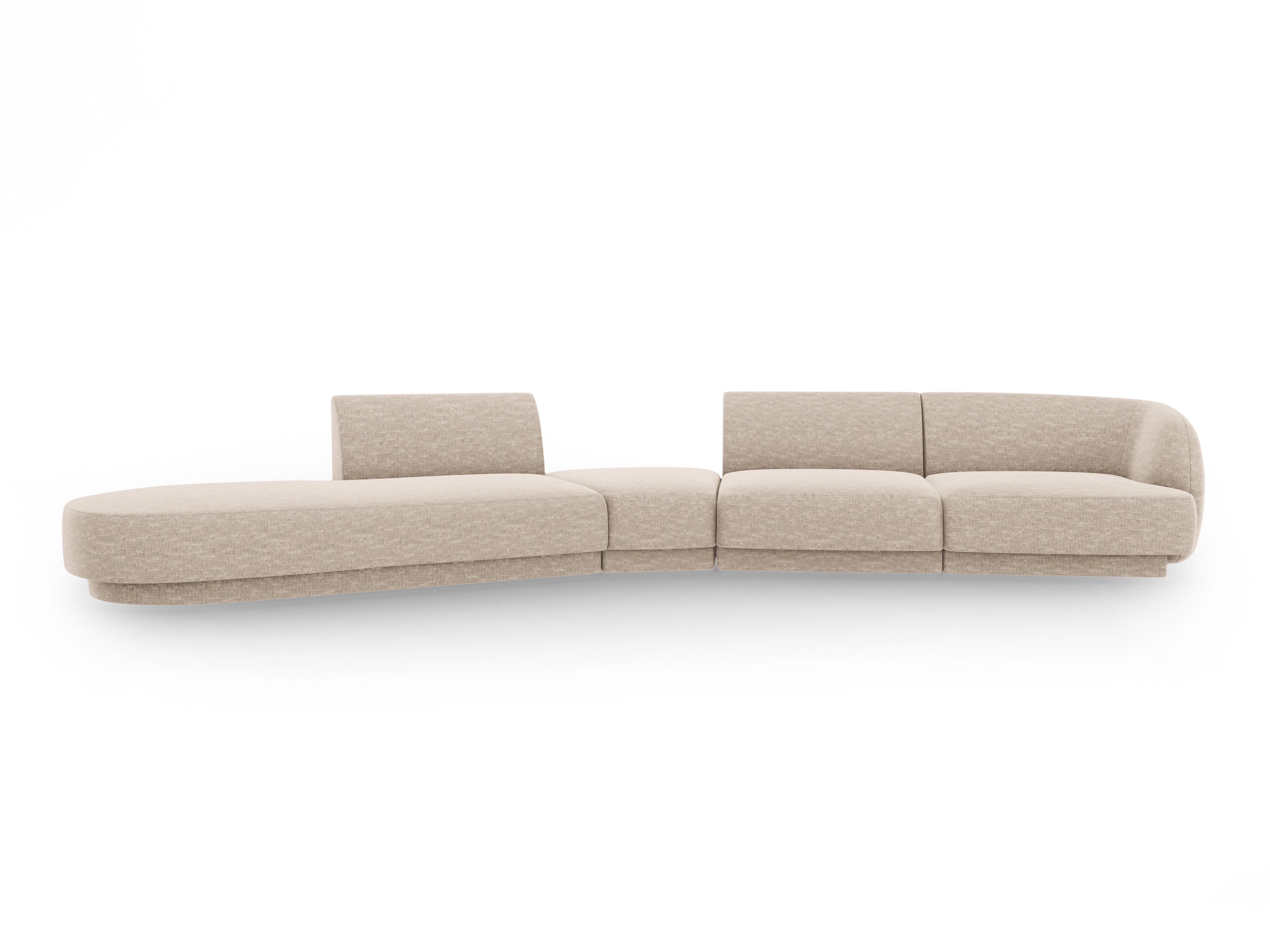 Modulares Ecksofa linksseitig für 7 Personen MILEY beige samtig