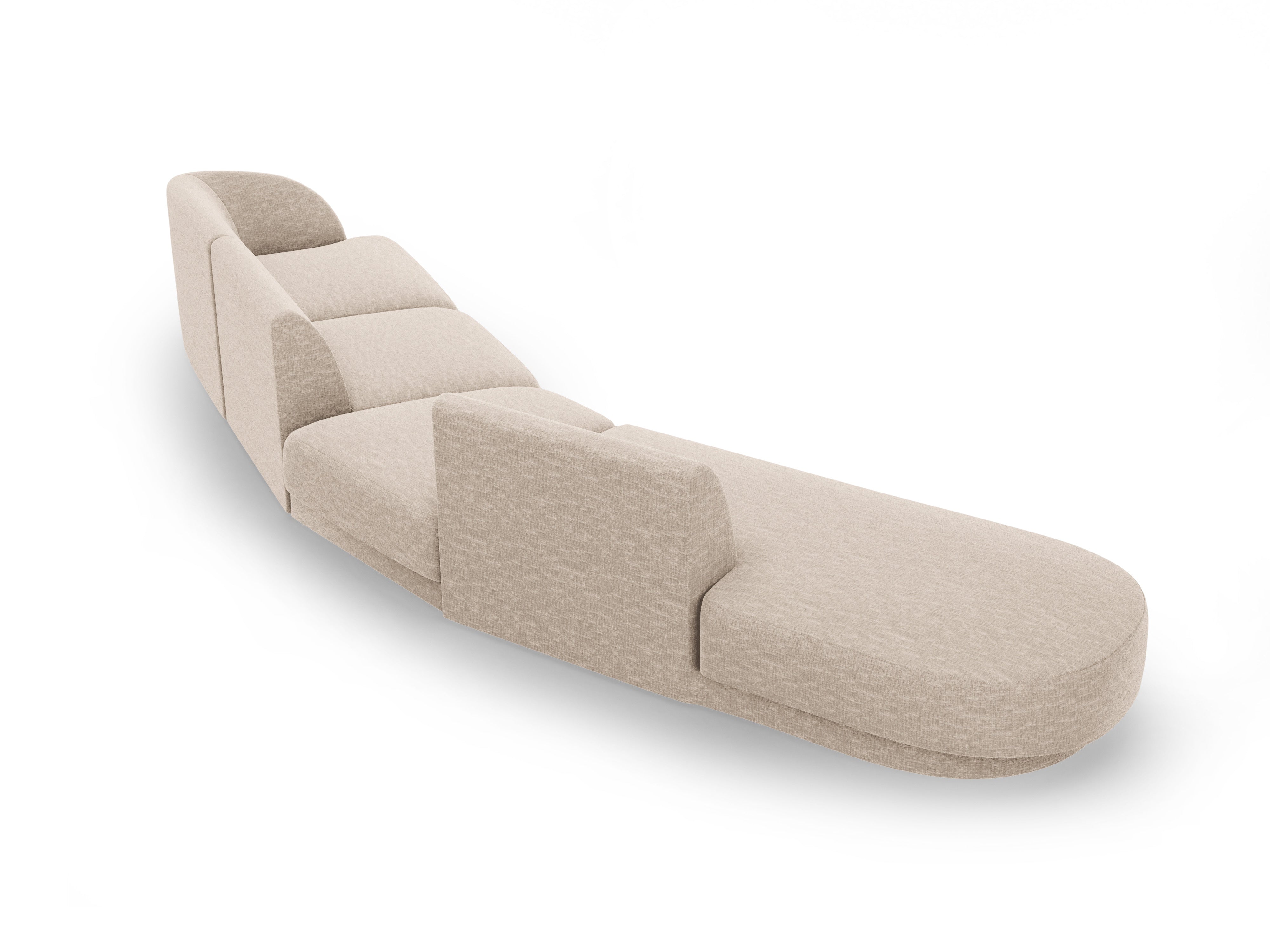 Modulares Ecksofa linksseitig für 7 Personen MILEY beige Chenille