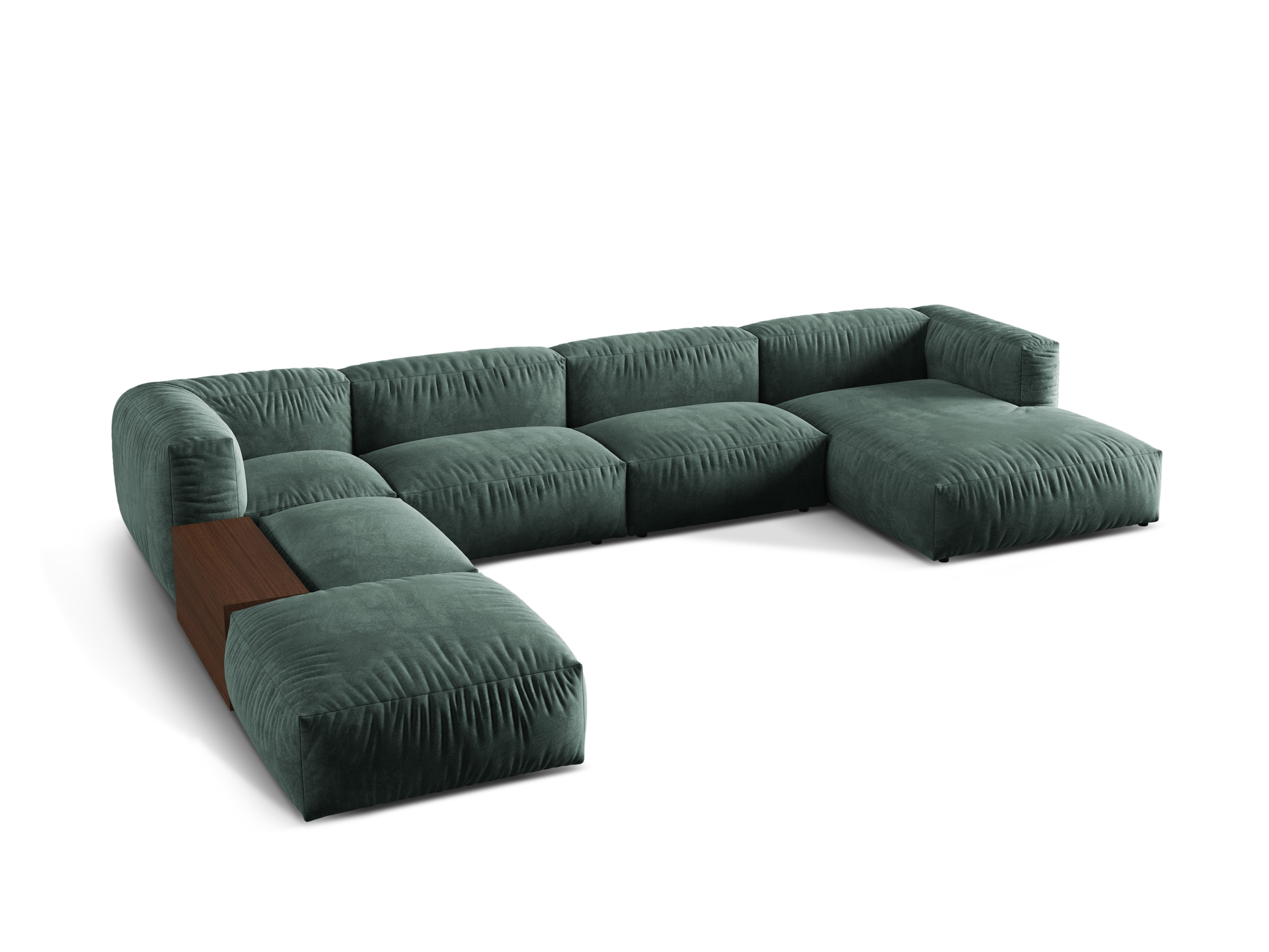 Left -handed corner velvet panoramic Martin Petrol