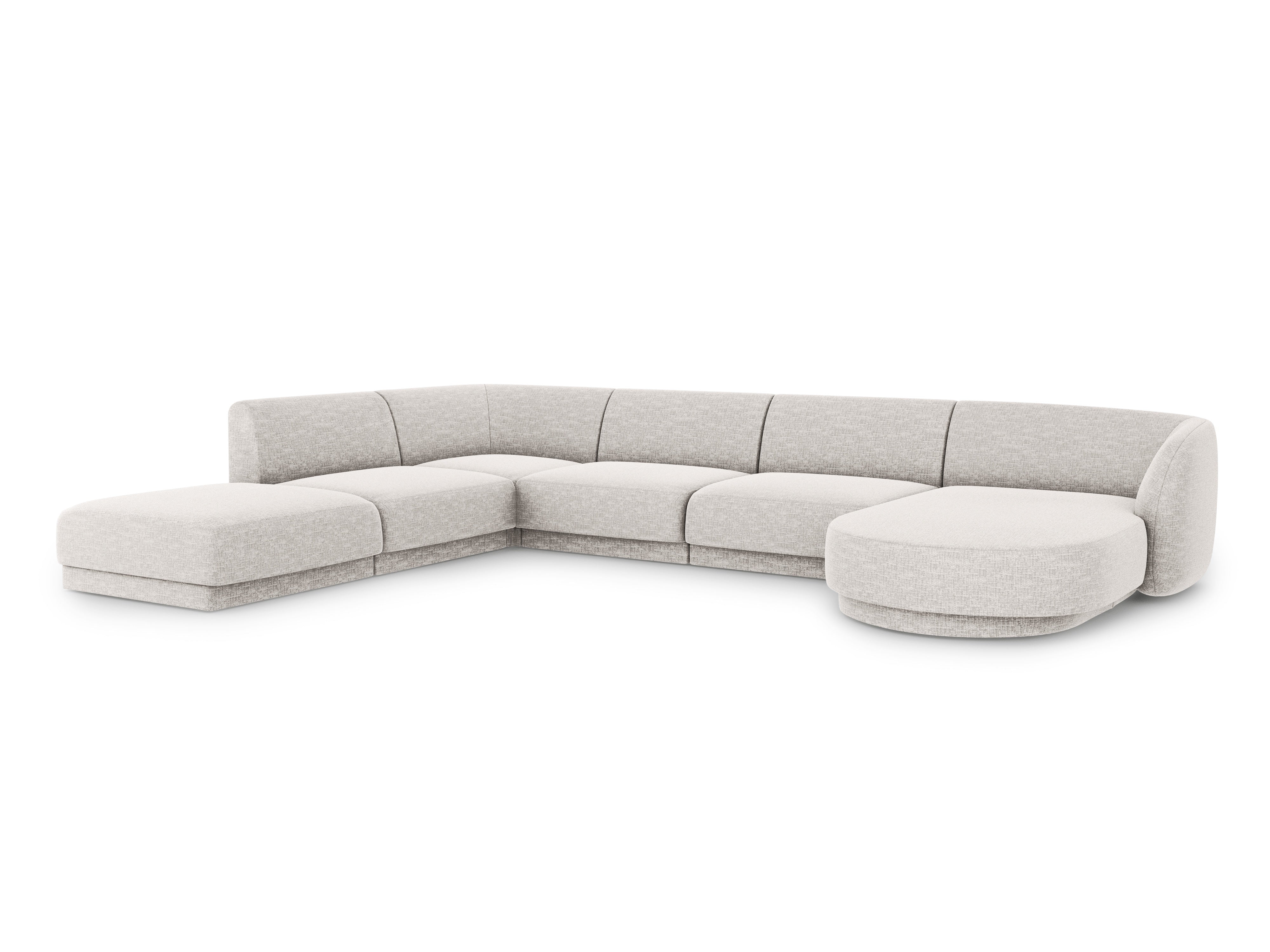 U-förmiger linker Ecksofa MILEY grau Chenille