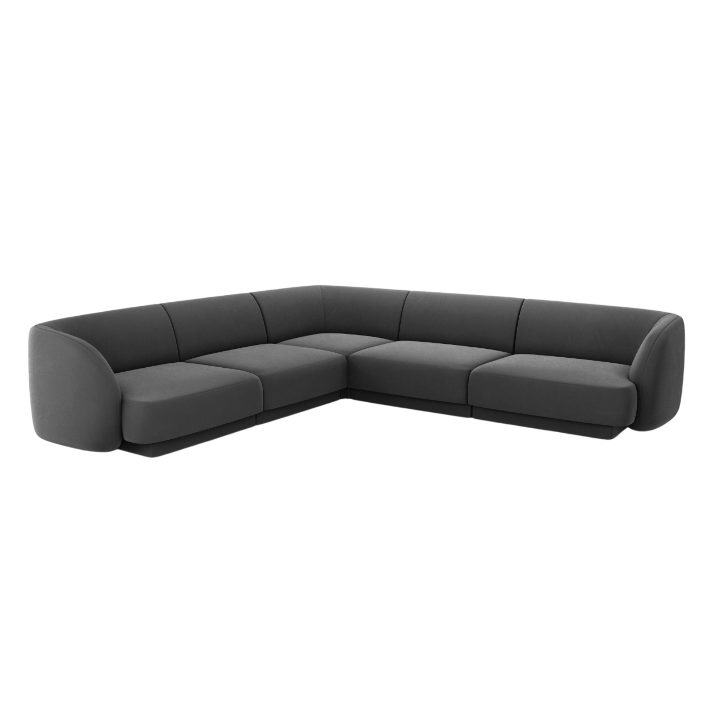 Samt-Ecksofa für 5 Personen MILEY dunkelgrau [Monika überarbeitet]