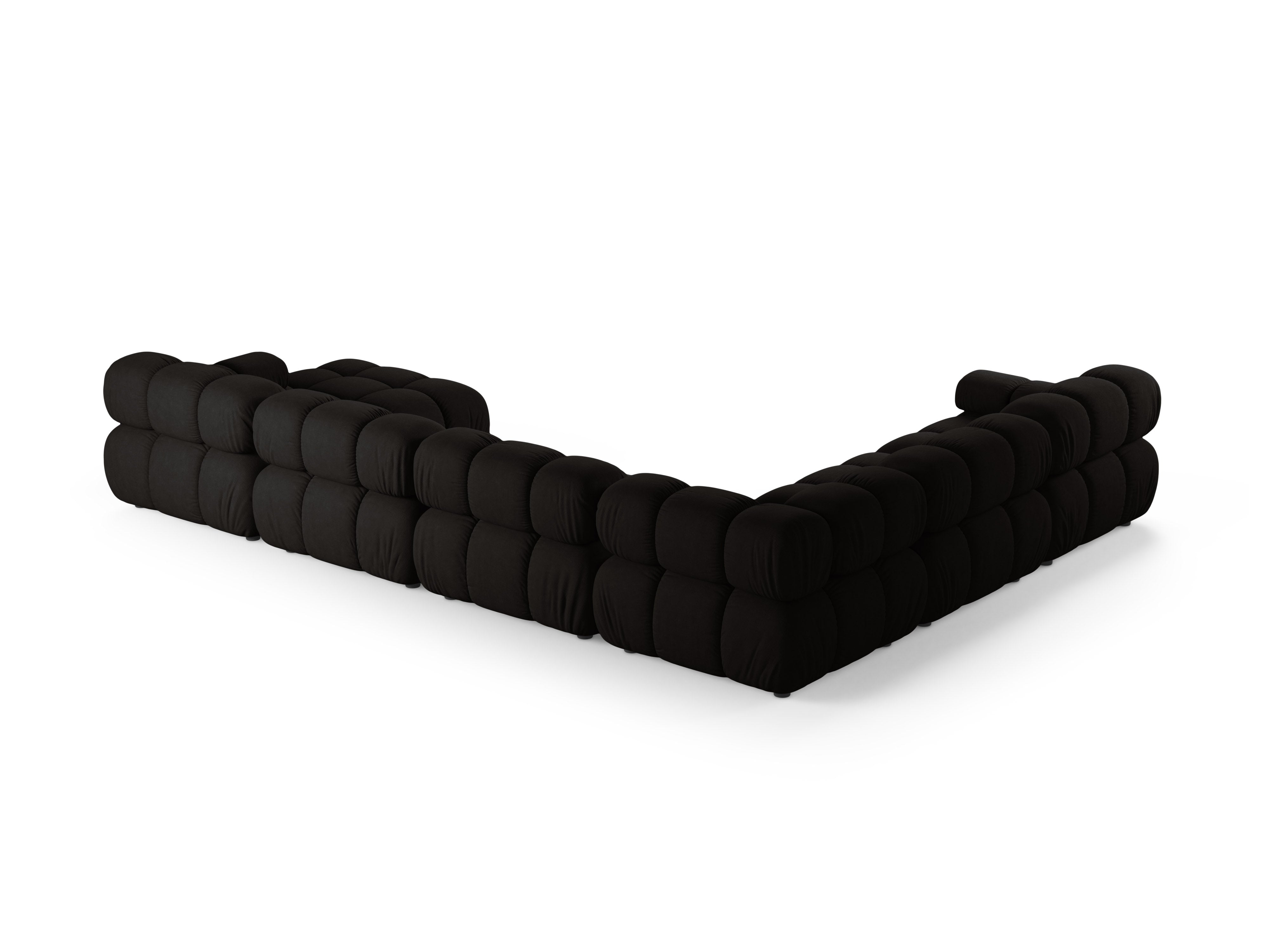 Left-facing panoramic corner sofa BELLIS in black