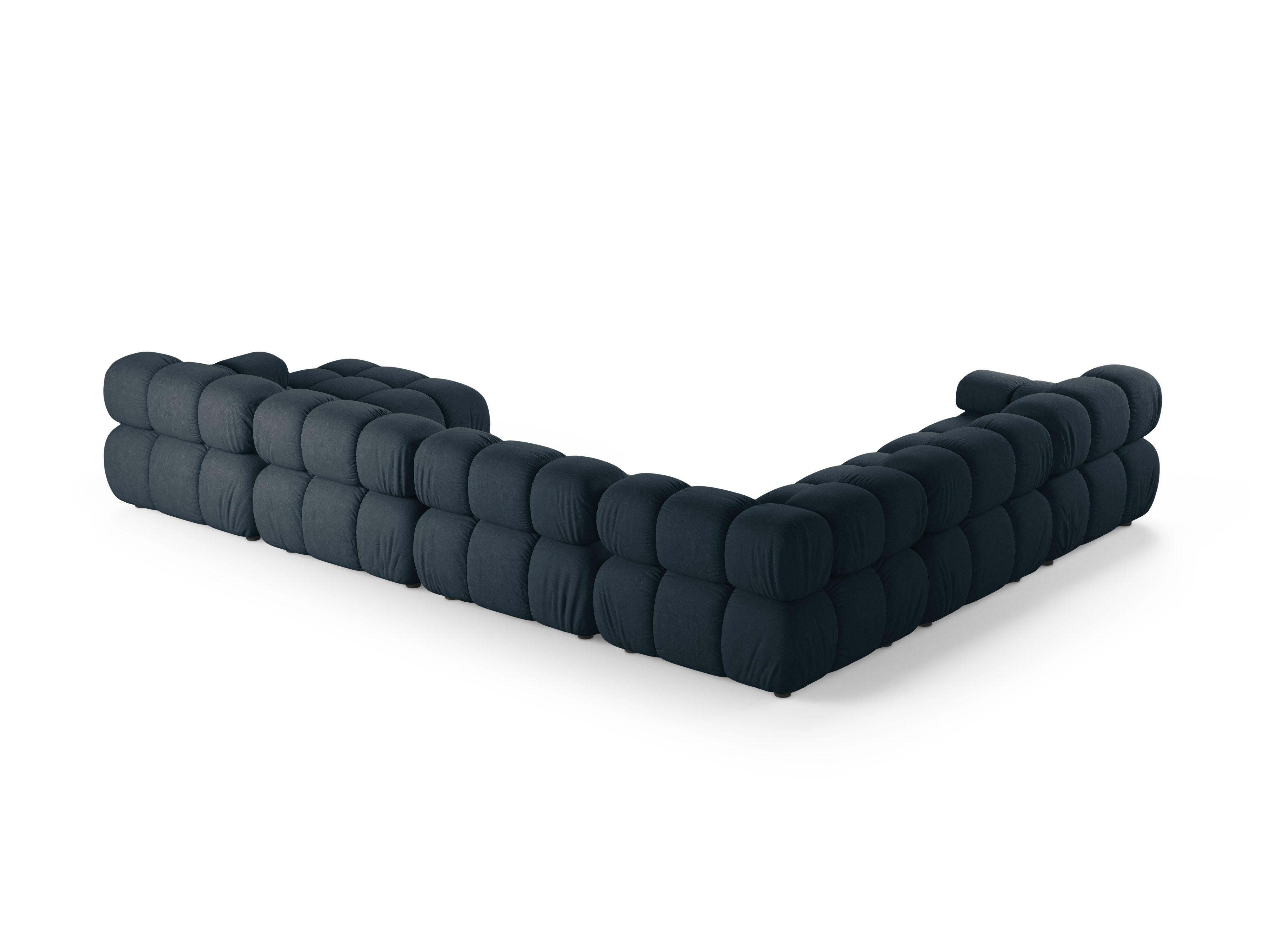 Left-facing panoramic corner sofa BELLIS in deep petrol.