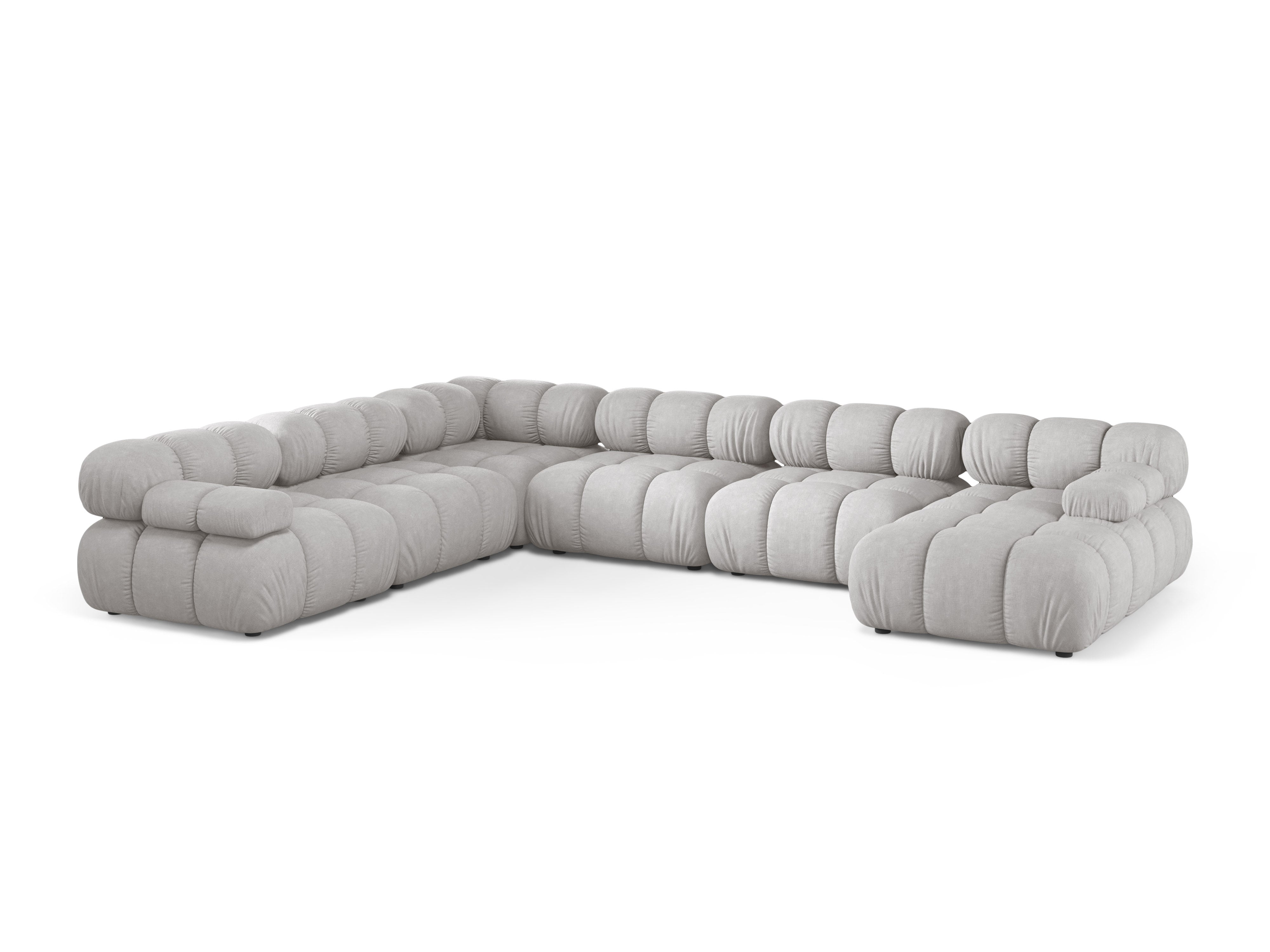 Left-facing panoramic corner sofa BELLIS in light gray