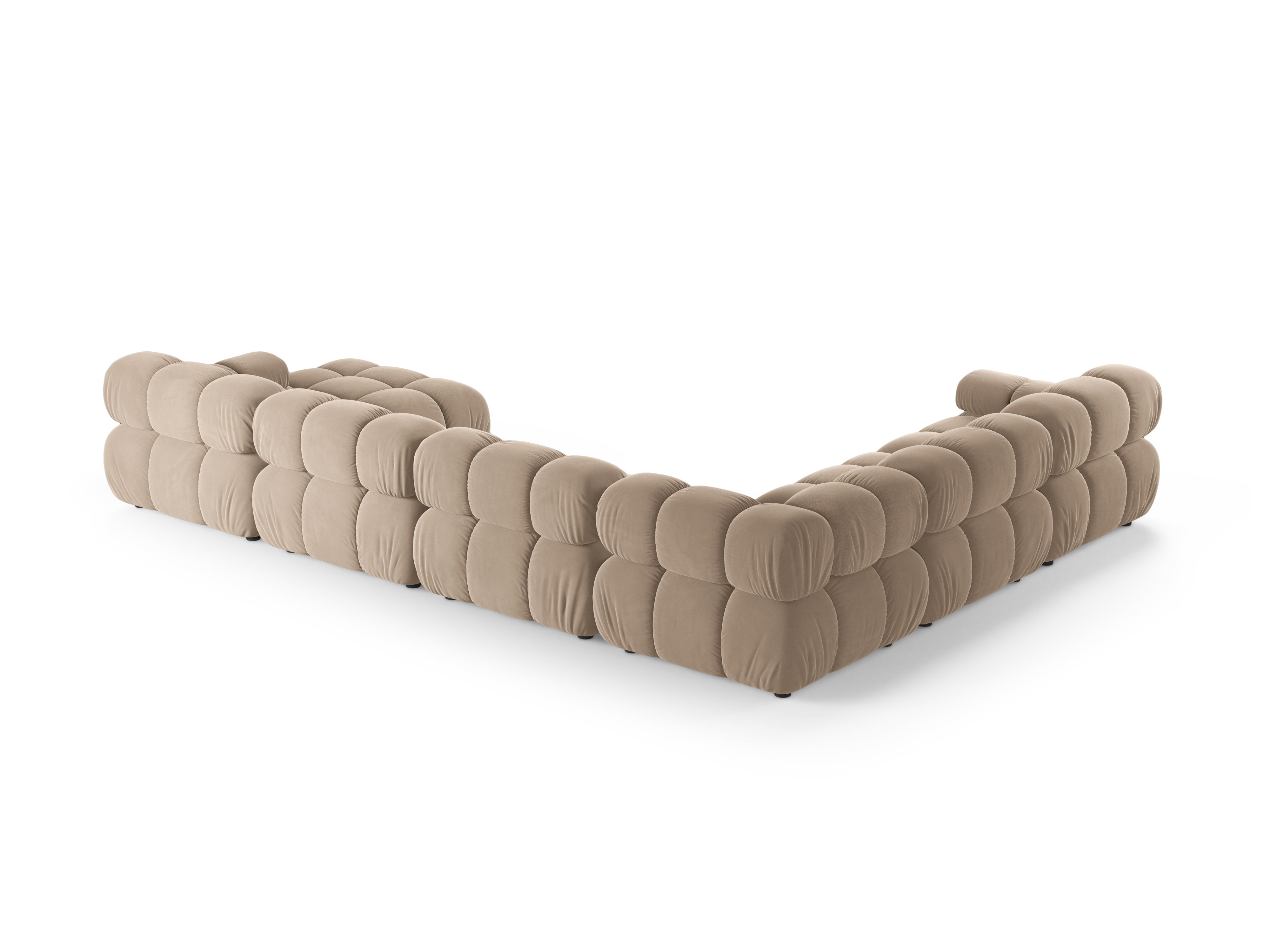Left-facing panoramic corner sofa BELLIS in beige velvet
