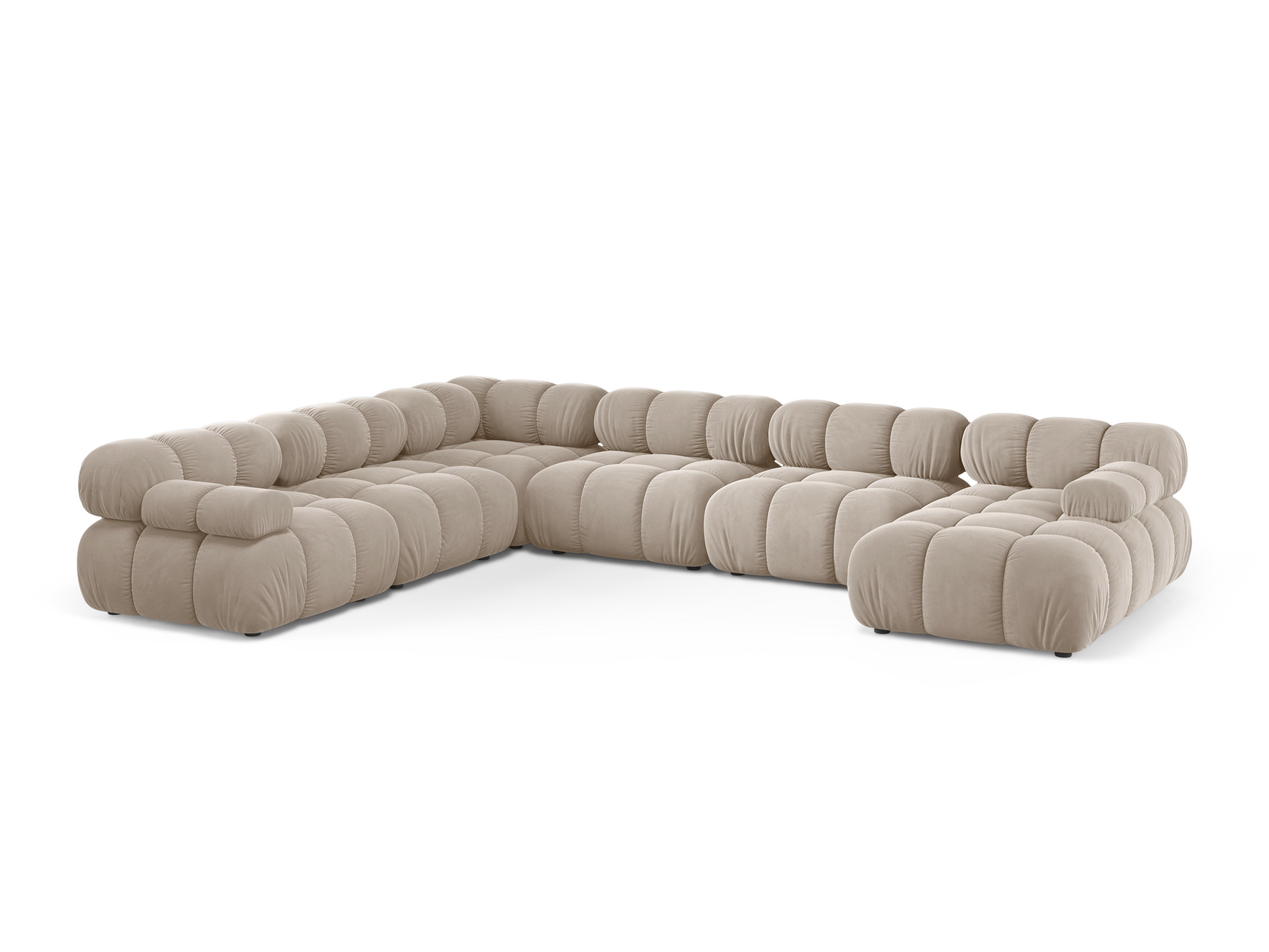 Panoramic Velvet Left-Arm Sofa BELLIS in Beige
