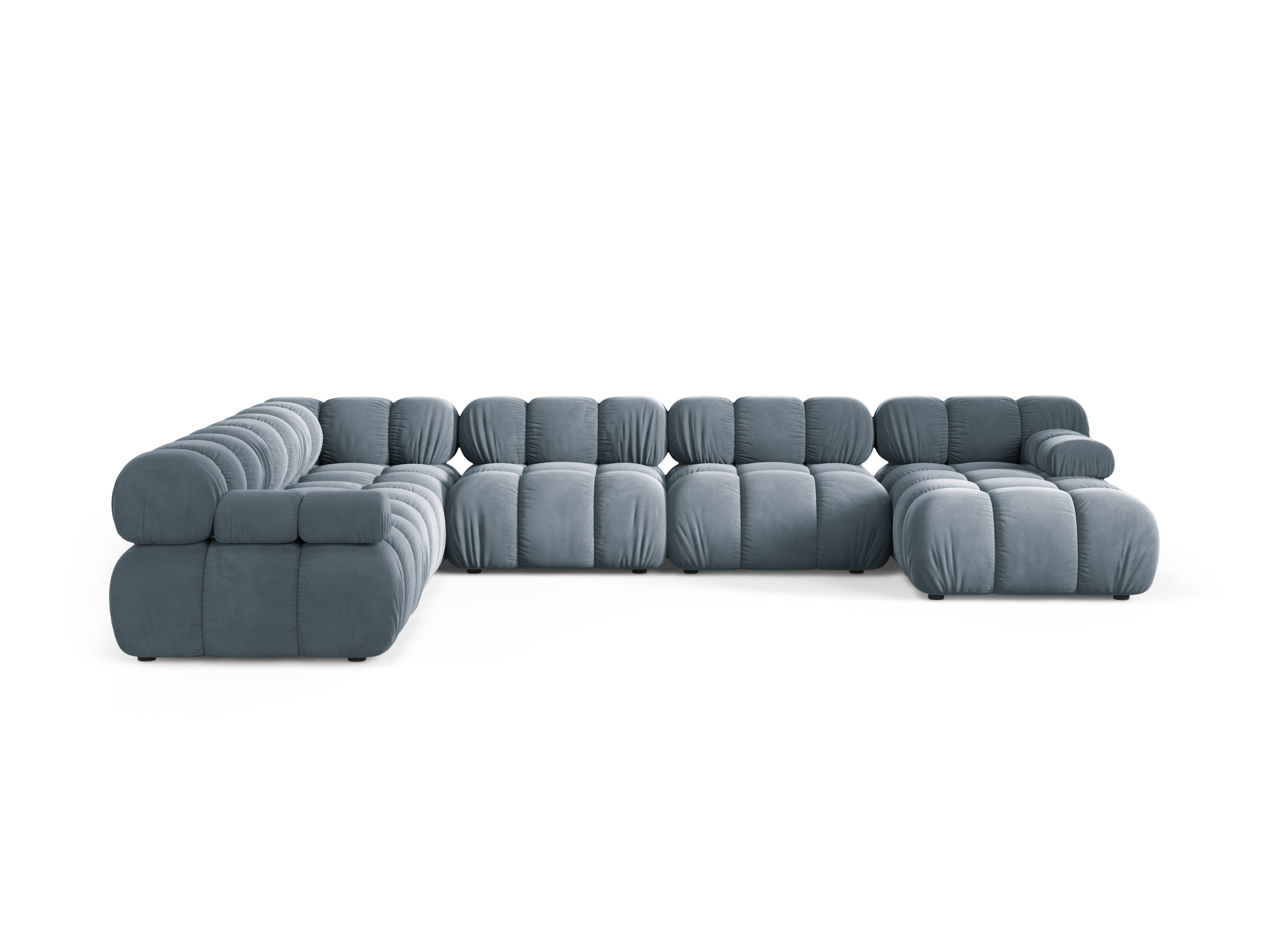 Panoramic Velvet Left-Arm Sofa BELLIS in Blue