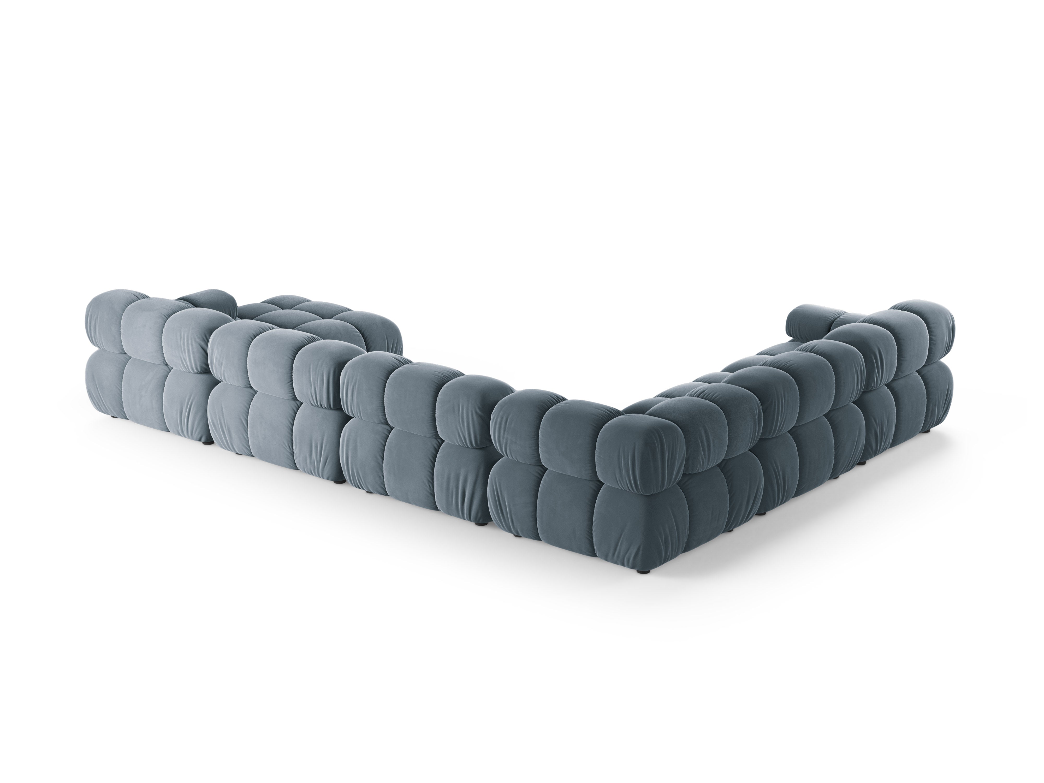 Panoramic Velvet Left-Arm Sofa BELLIS in Blue