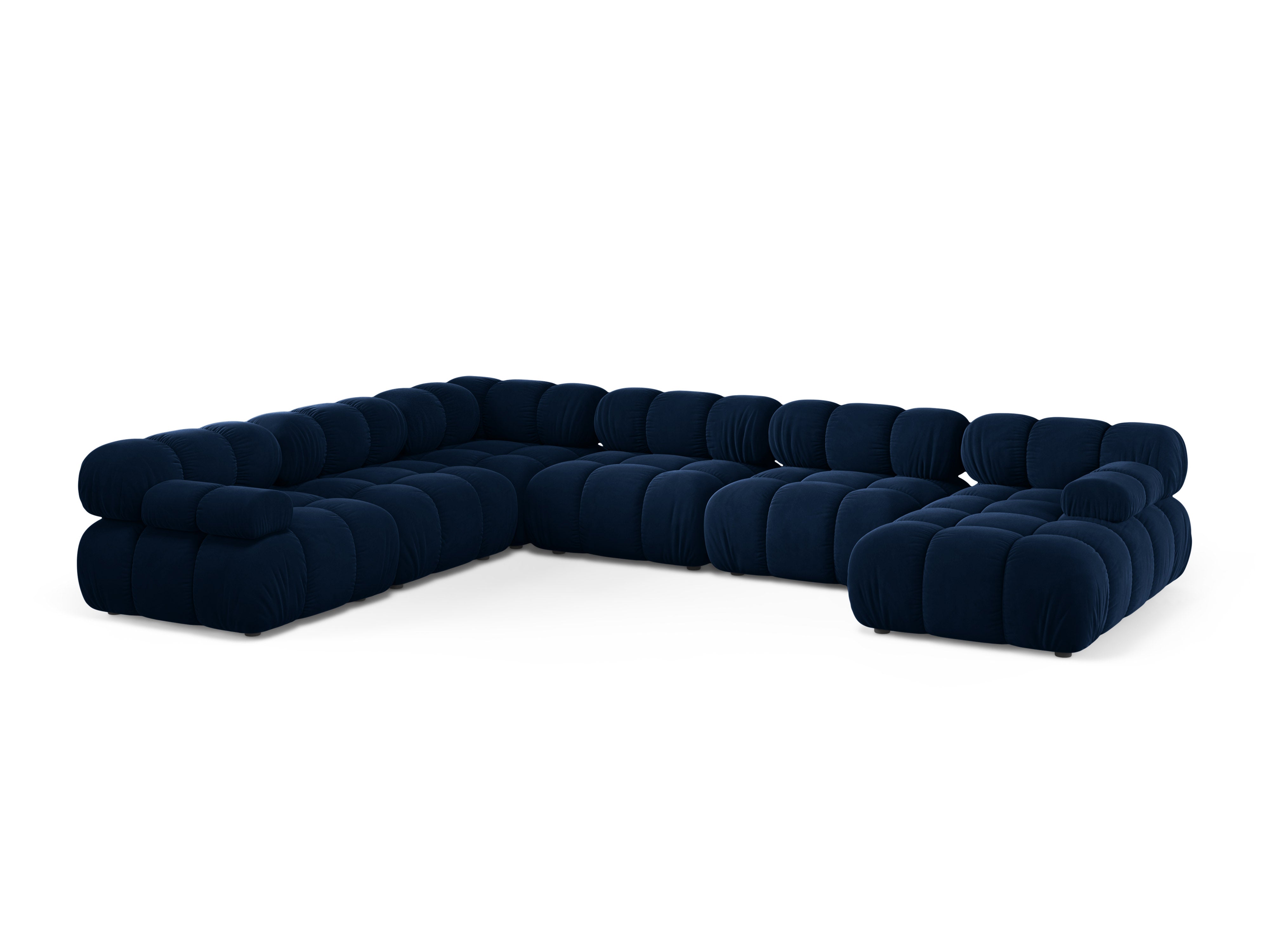 Panoramic Velvet Left-Arm Sofa BELLIS in Royal Blue