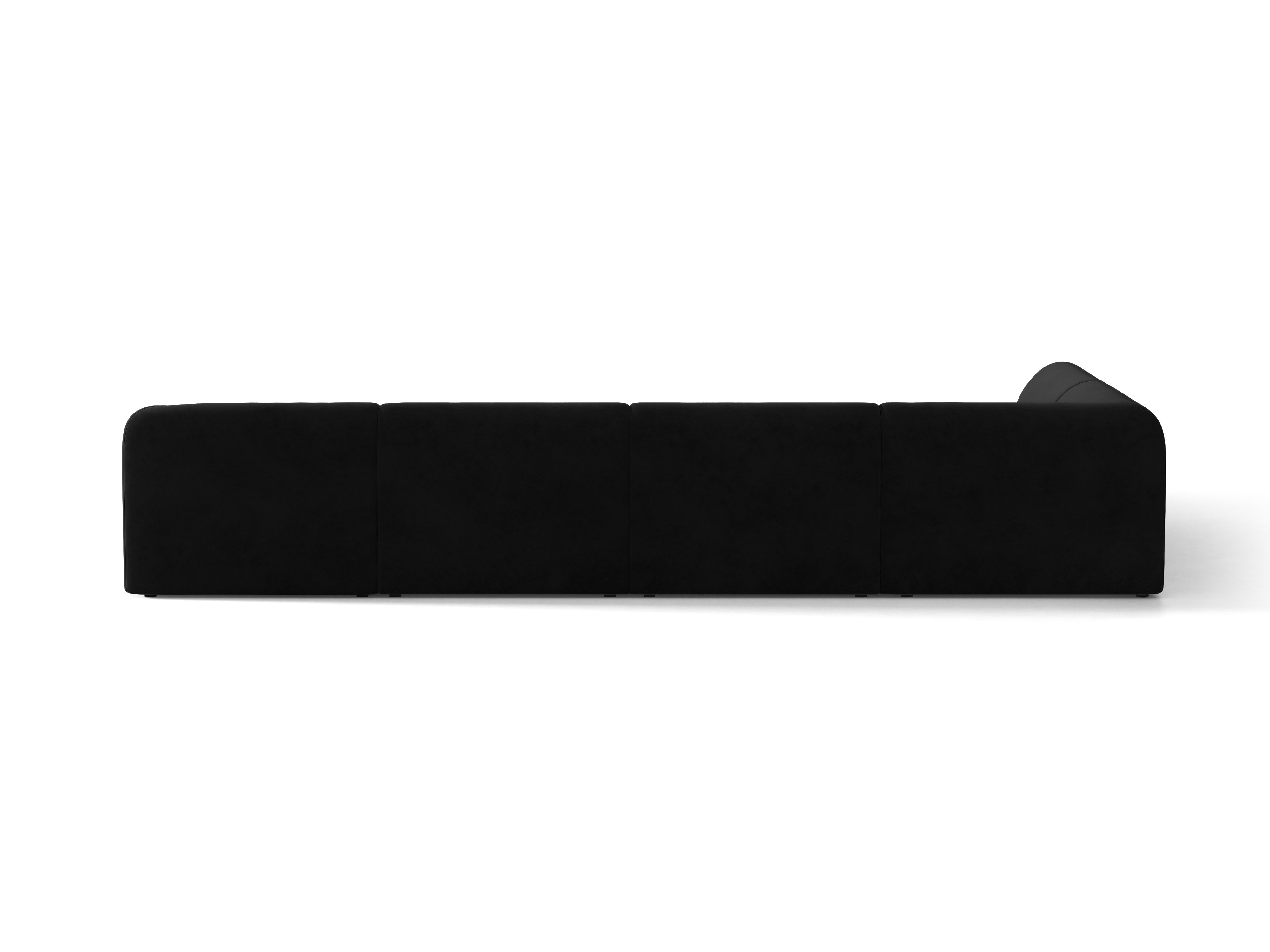 Velvet corner sofa for 6 people in left-facing U shape MILEY black