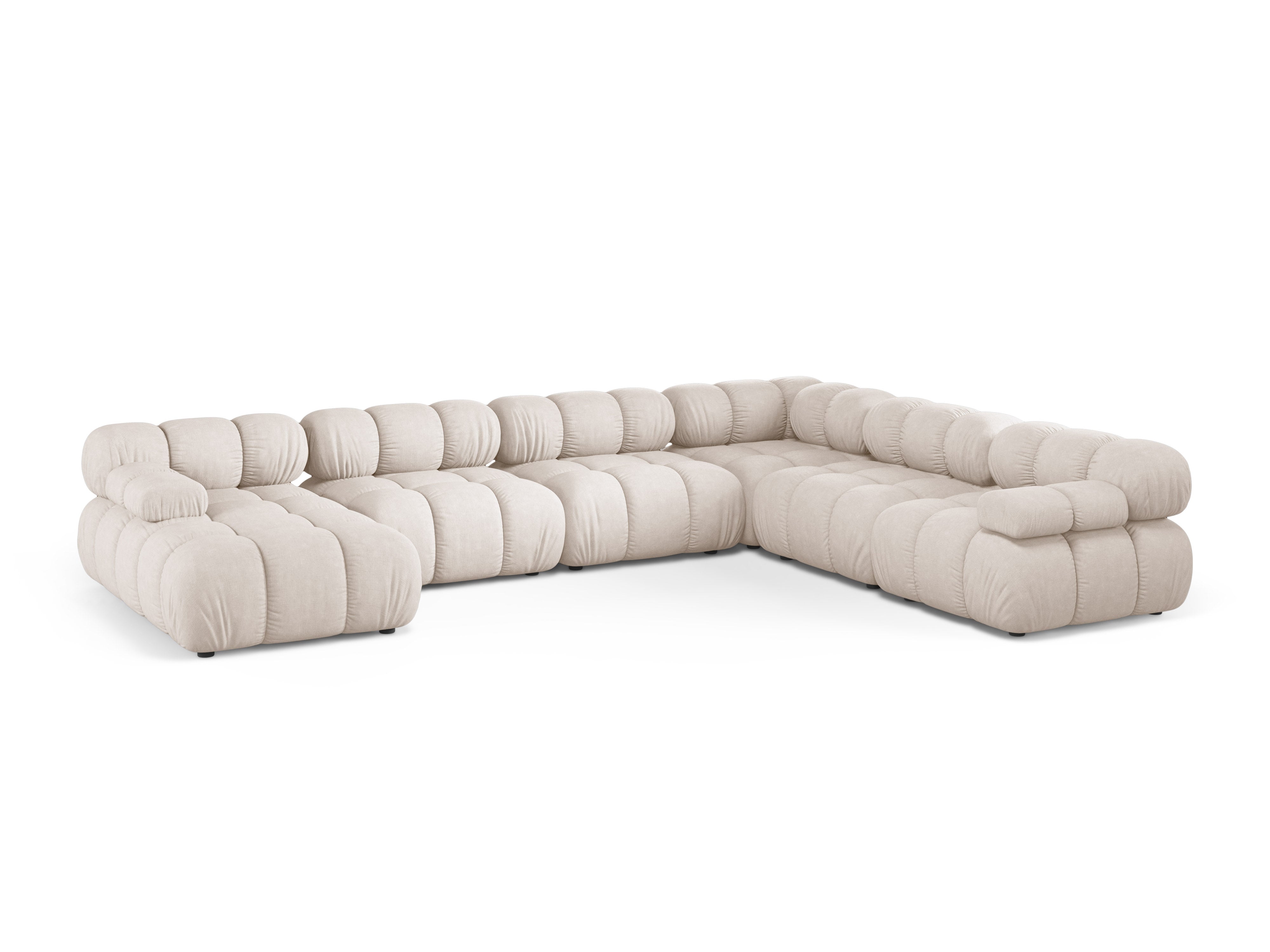 Right-facing panoramic corner sofa BELLIS in beige