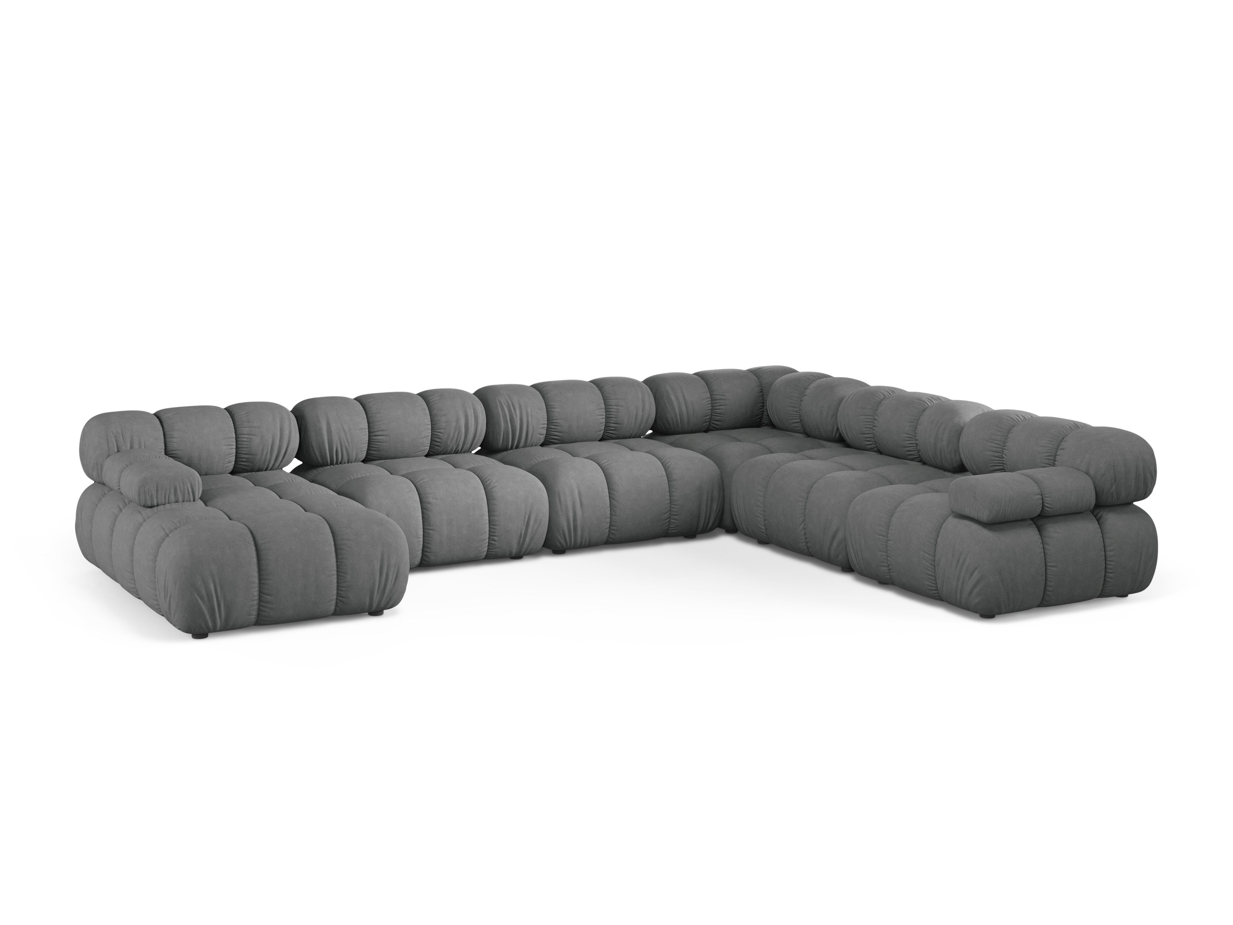 Right-facing panoramic corner sofa BELLIS gray