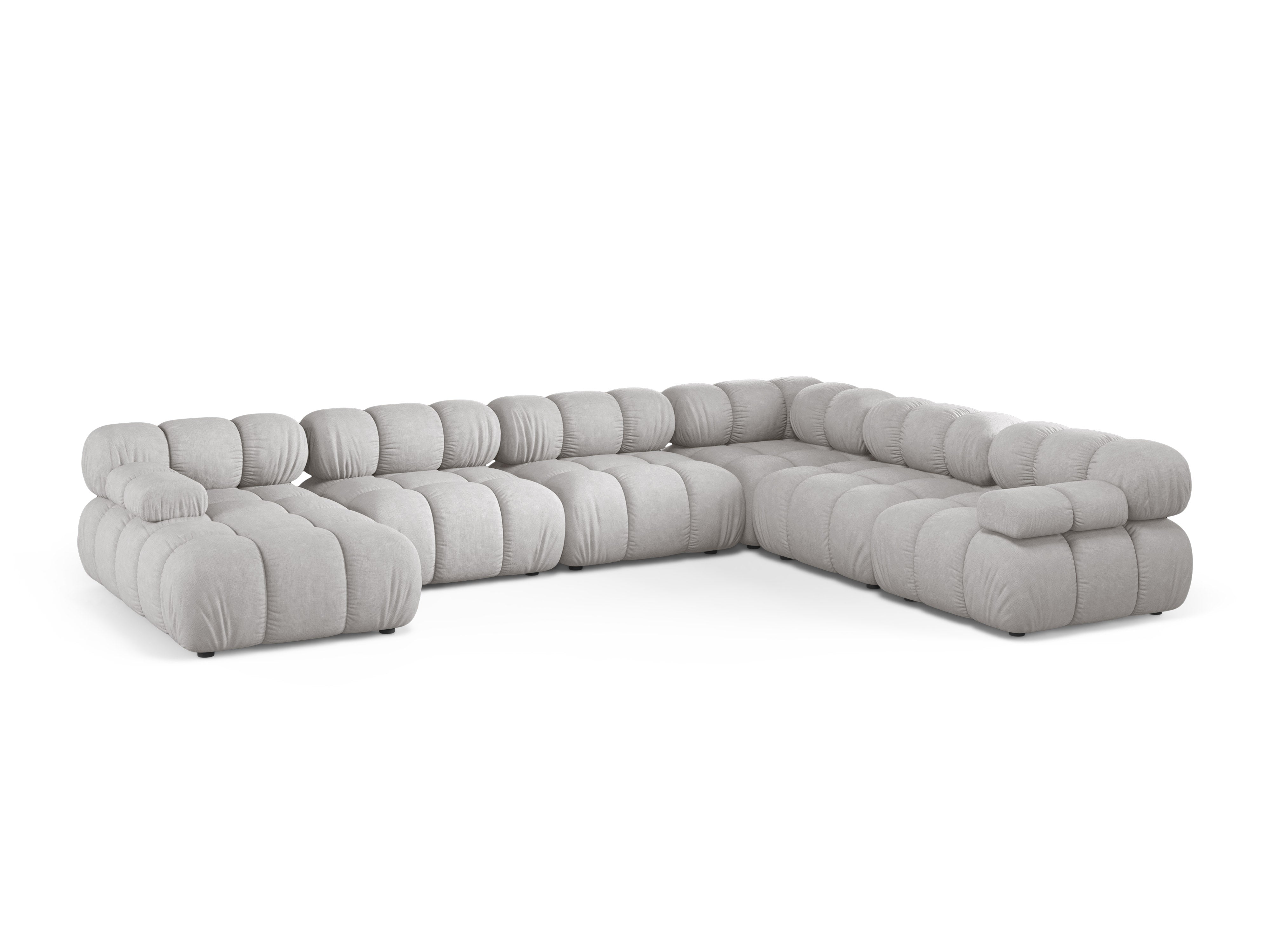 Right-facing panoramic corner sofa BELLIS in light gray
