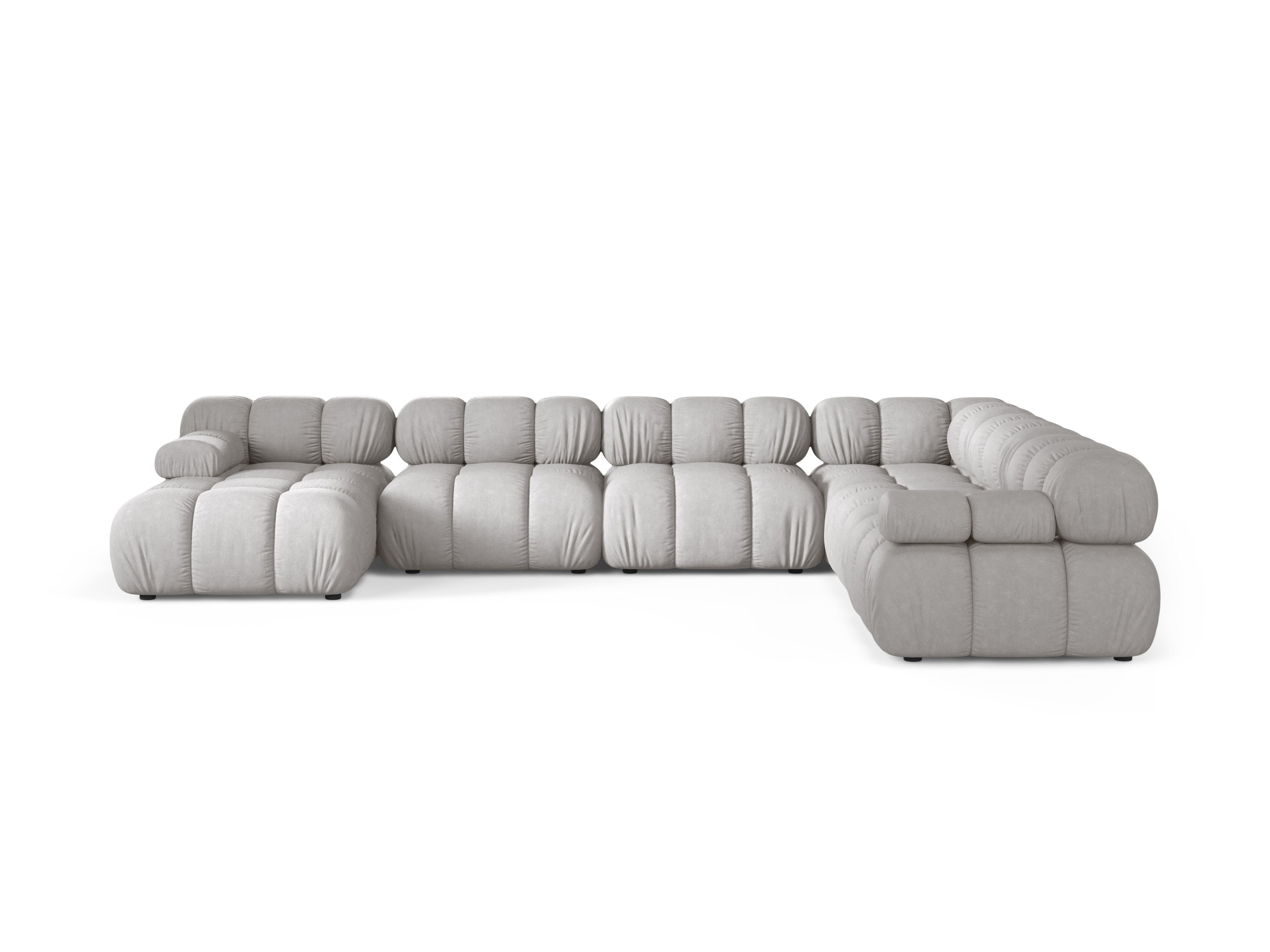 Right-facing panoramic corner sofa BELLIS in light gray