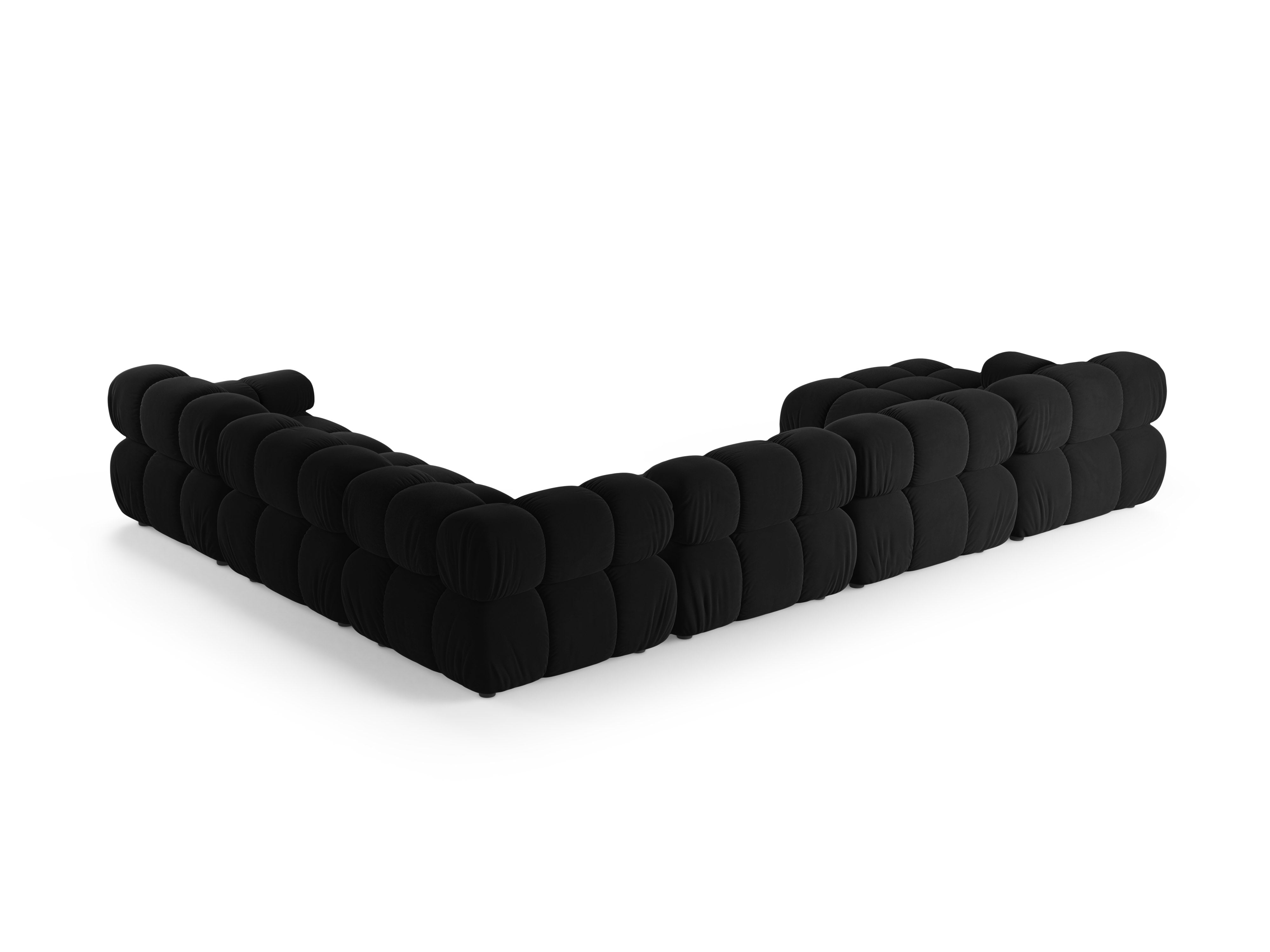 Panoramic Velvet Right-Arm Sofa BELLIS in Black