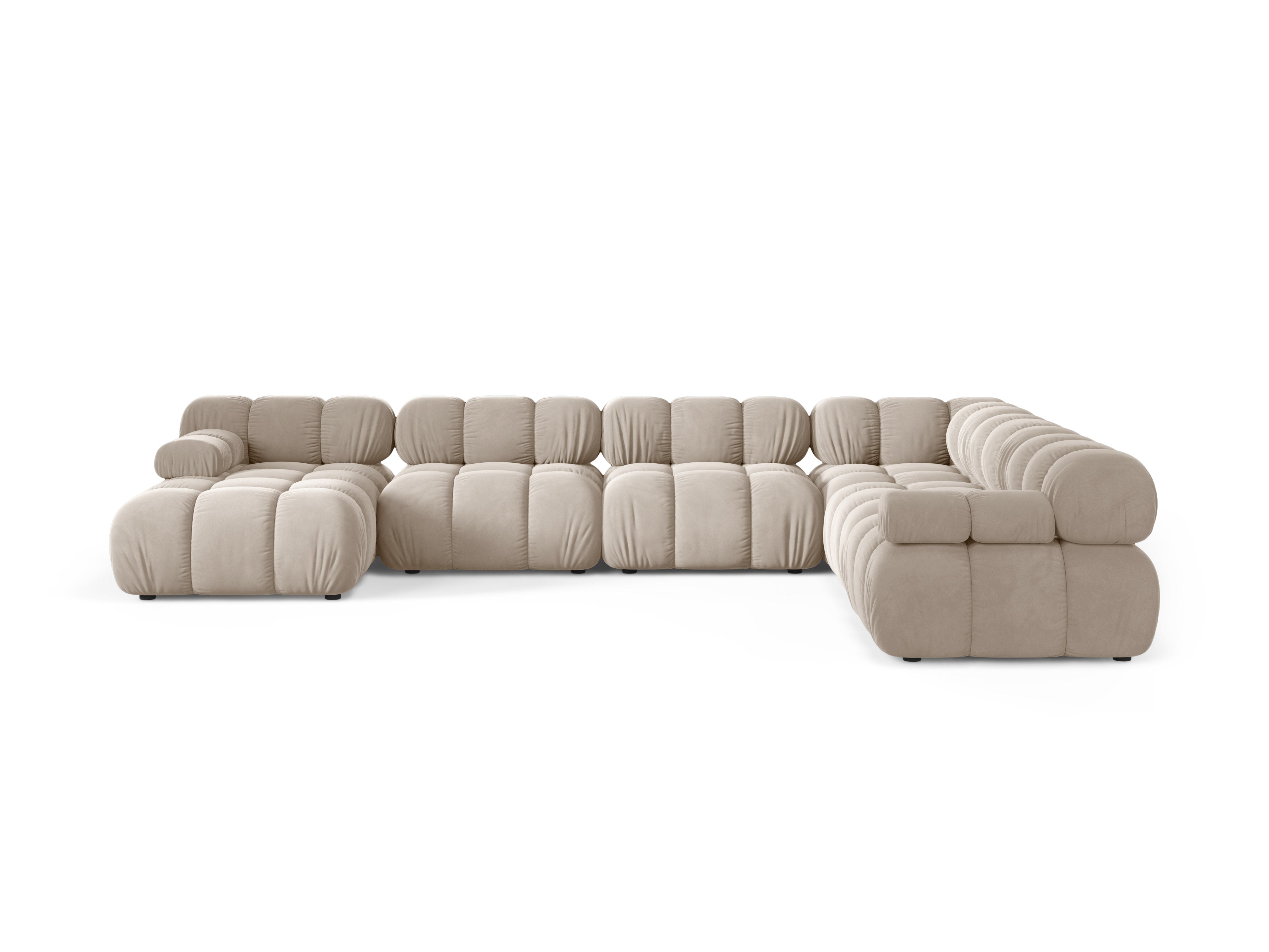 Panoramic Velvet Right-Arm Sofa BELLIS in Beige