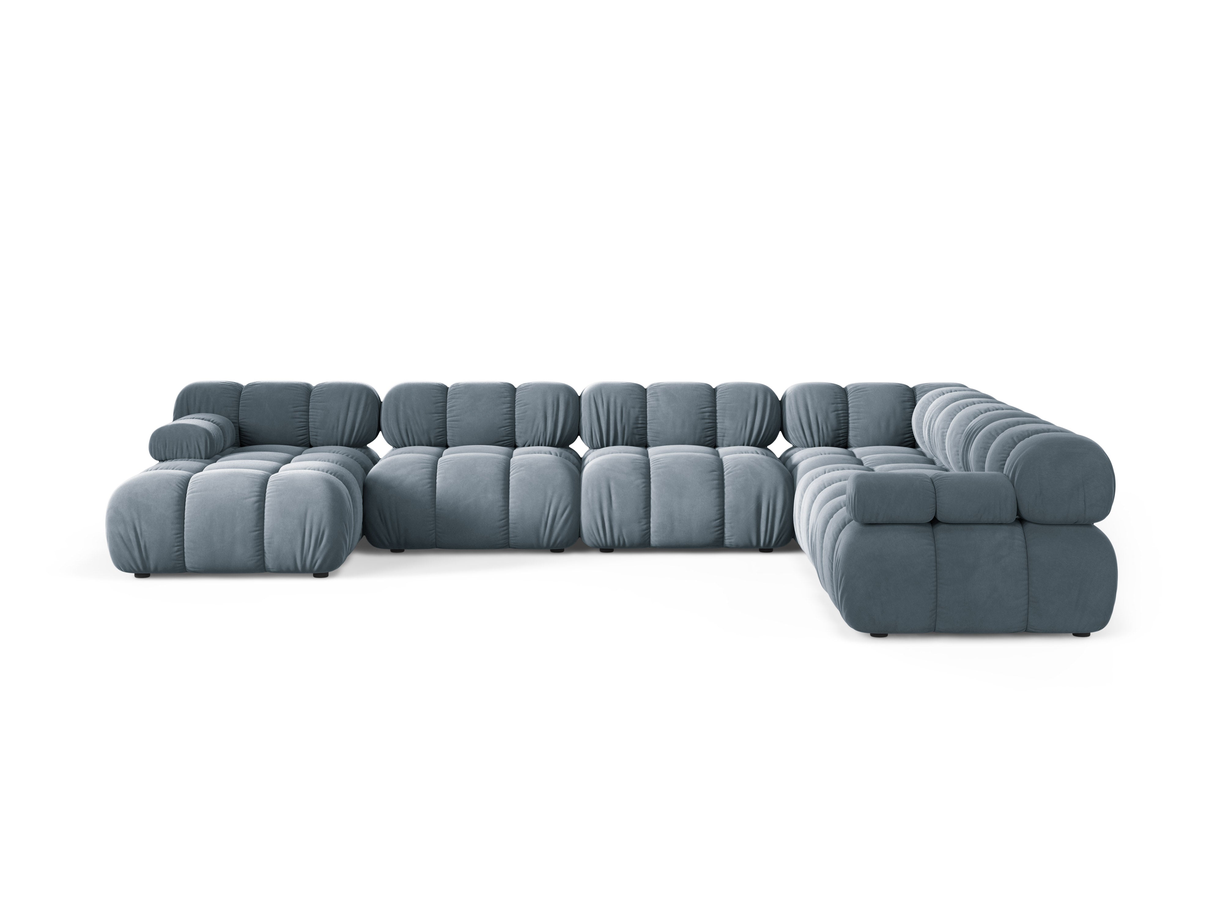 Panoramic Velvet Right-Arm Sofa BELLIS in Blue