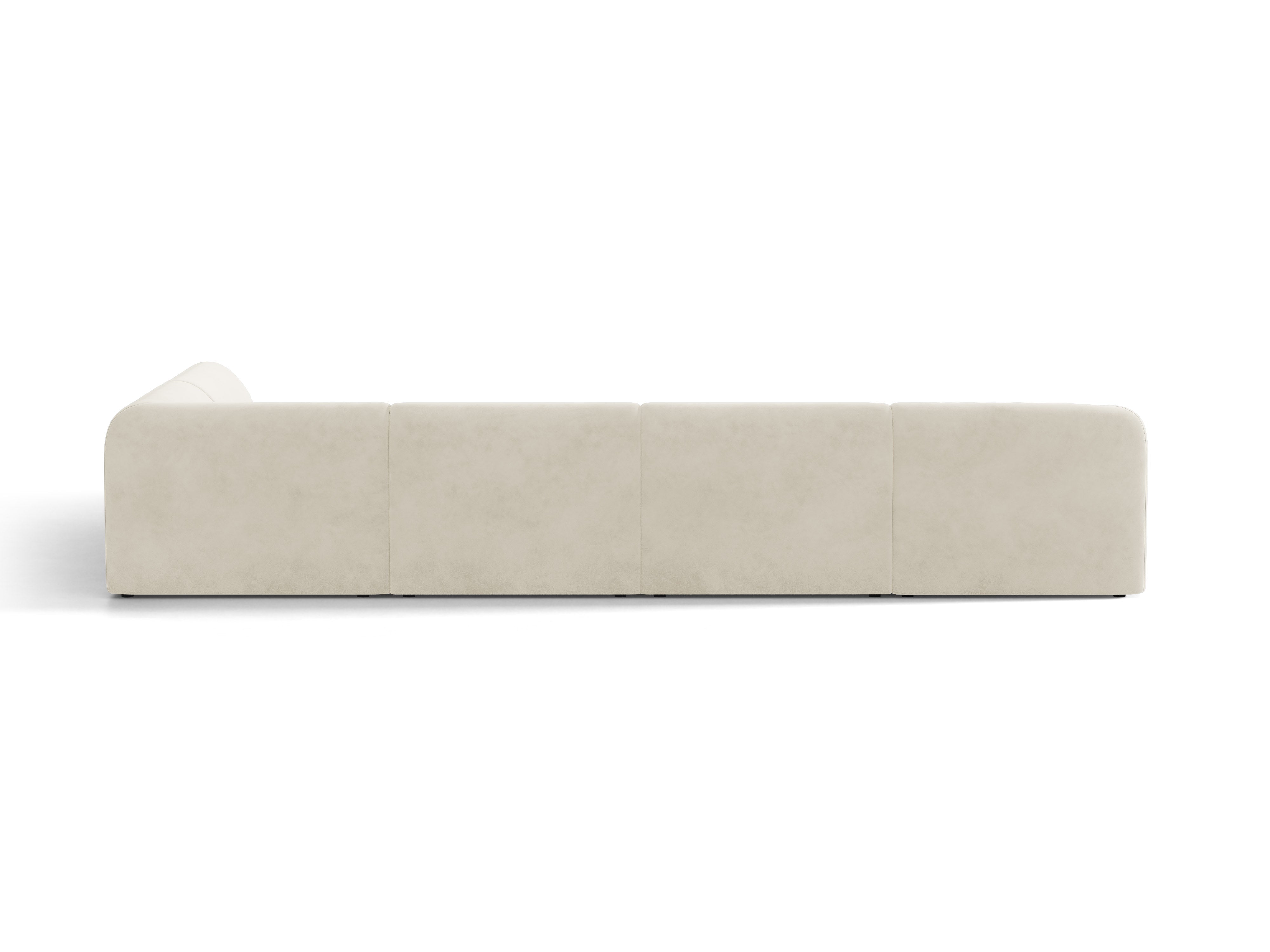 Velvet corner sofa for 6 people in right-facing U shape MILEY beige