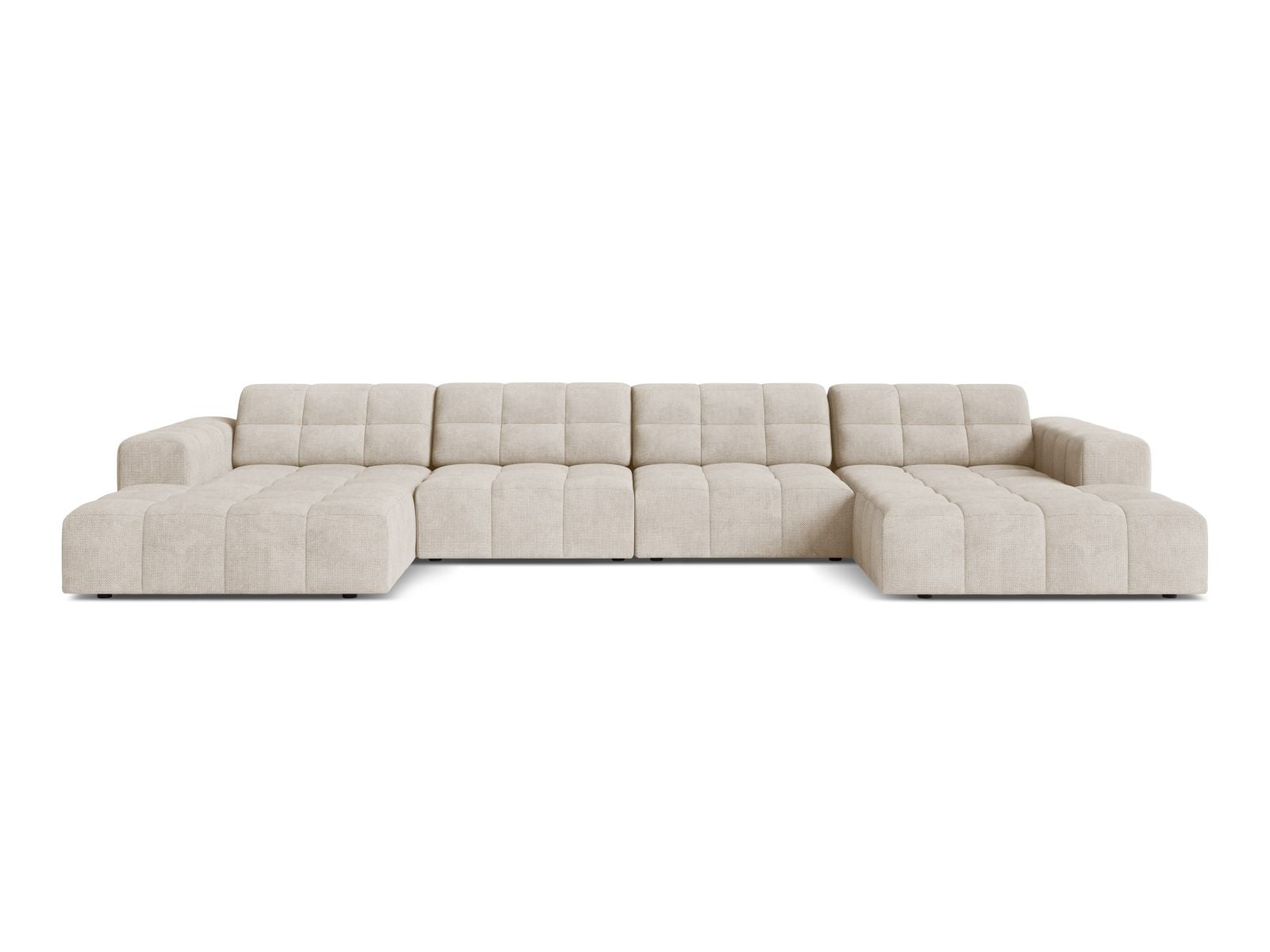 Sofa panoramiczna 6-osobowa JENNIFER jasnobeżowy szenil – Micadoni
