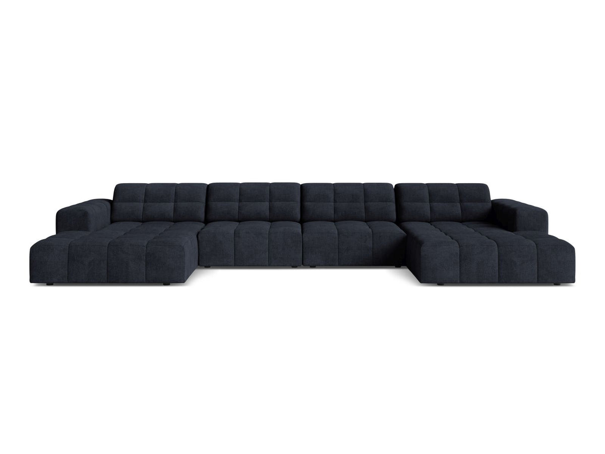 Sofa panoramiczna 6-osobowa JENNIFER granatowy szenil – Micadoni