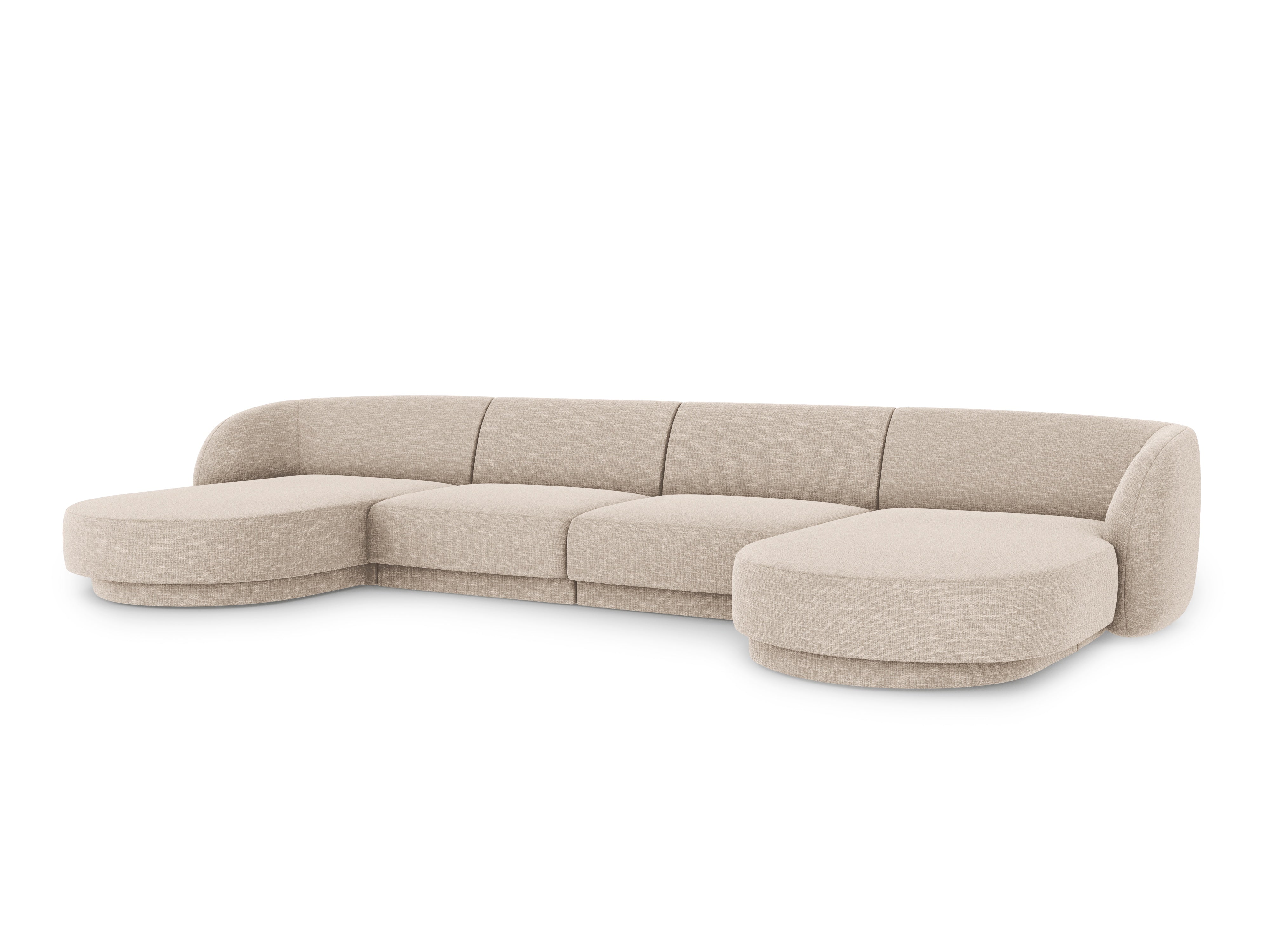 U-shaped Corner Sofa MILEY beige chenille