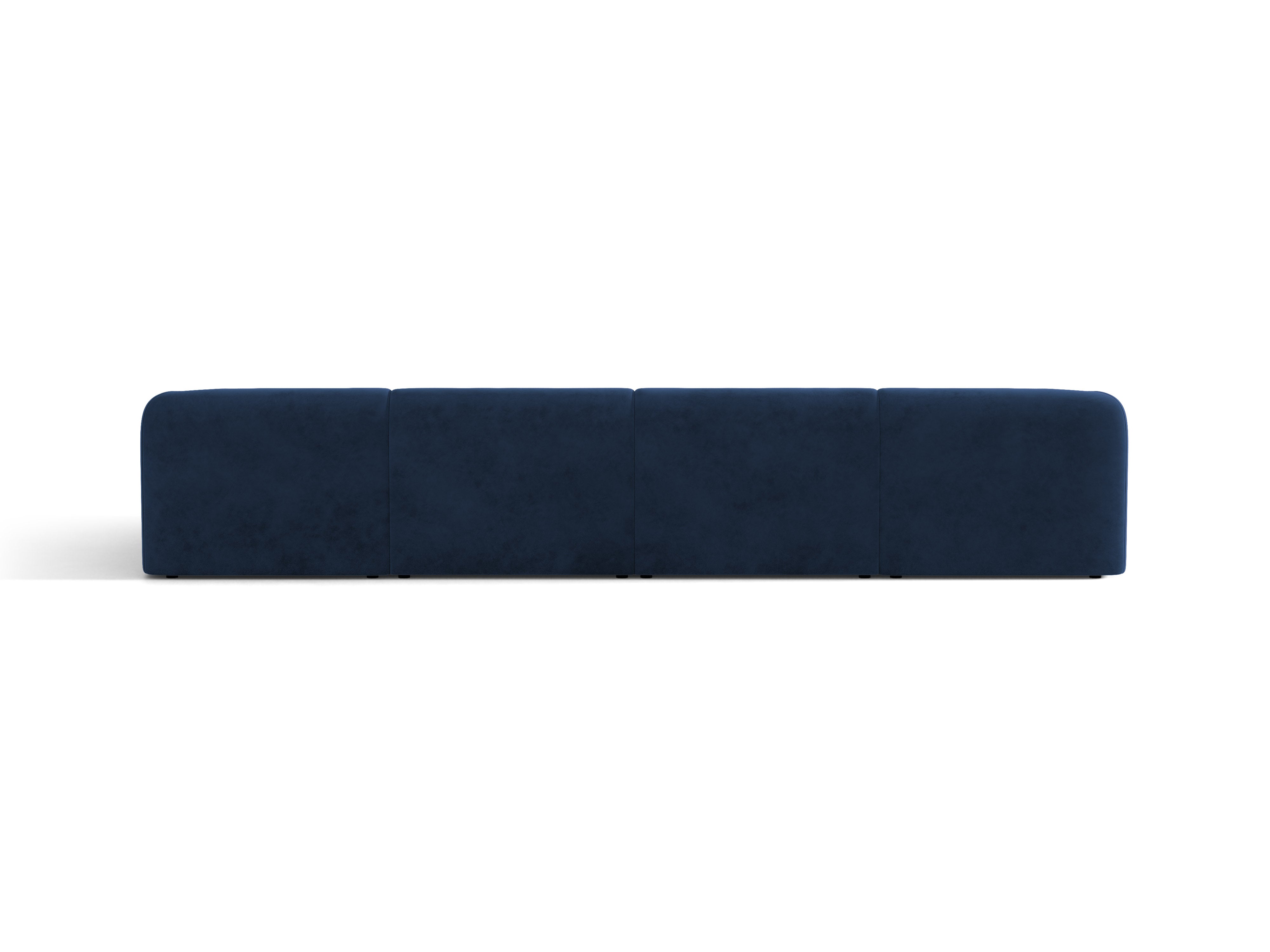 Velvet panoramic corner sofa for 5 people MILEY navy blue