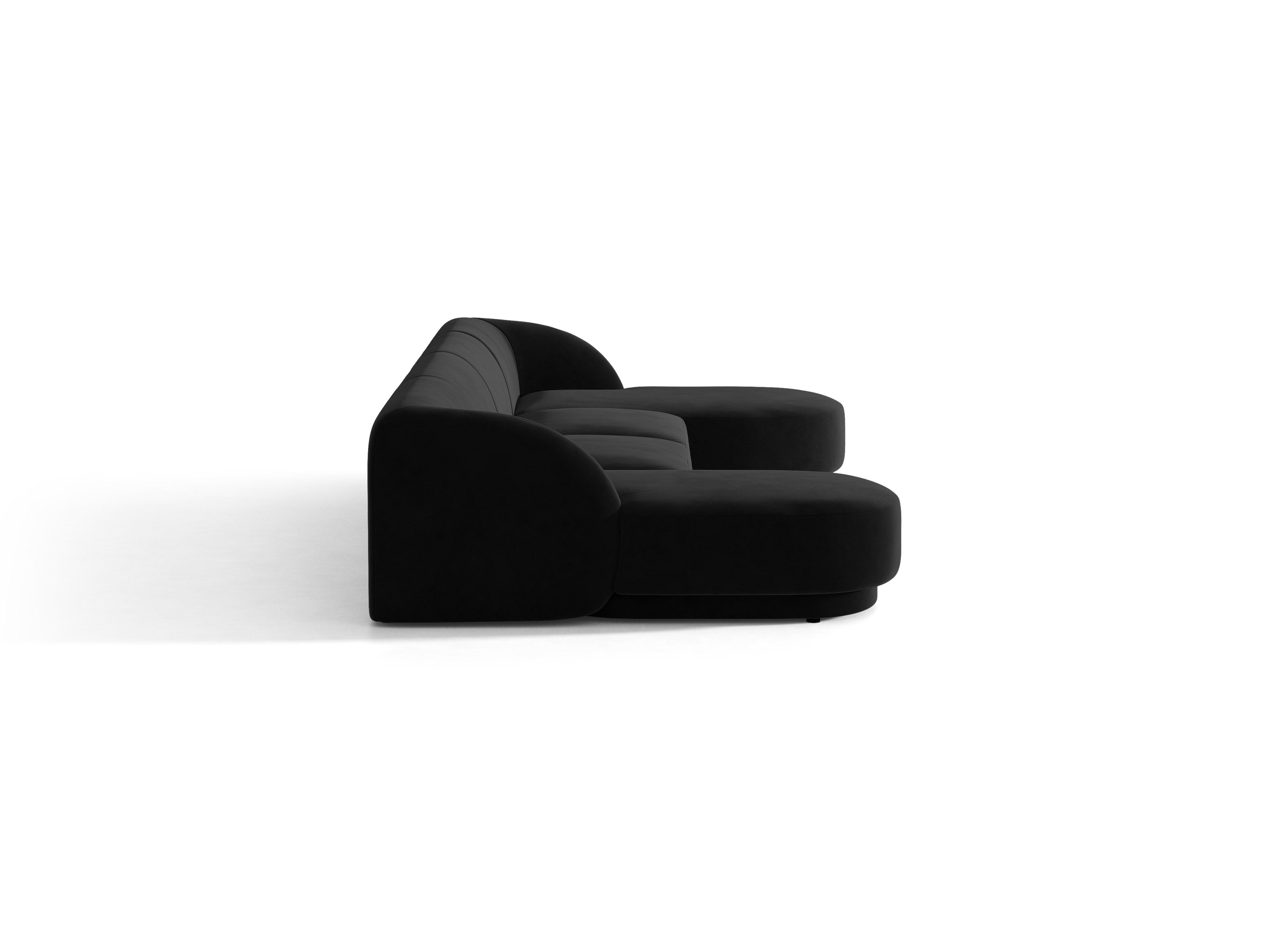 Velvet panoramic corner sofa for 5 people MILEY black