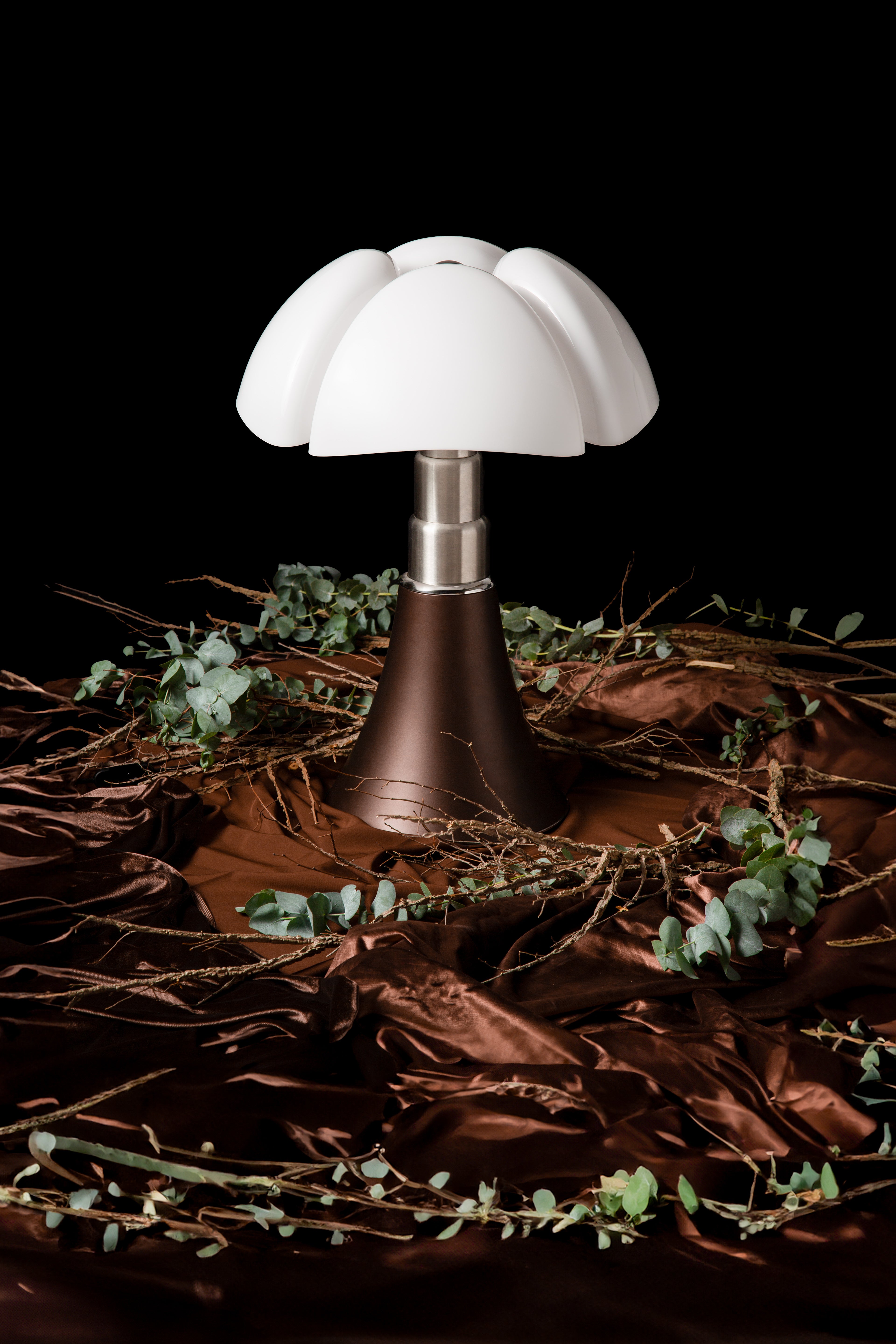 PIPISTRELLO Table Lamp with Opal Shade and Brown Matte Base