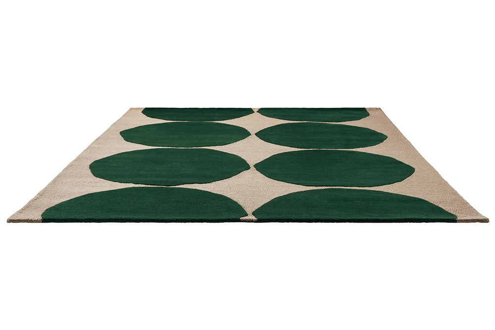 Isot kivet green rug with beige