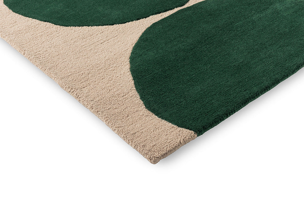 Isot kivet green rug with beige