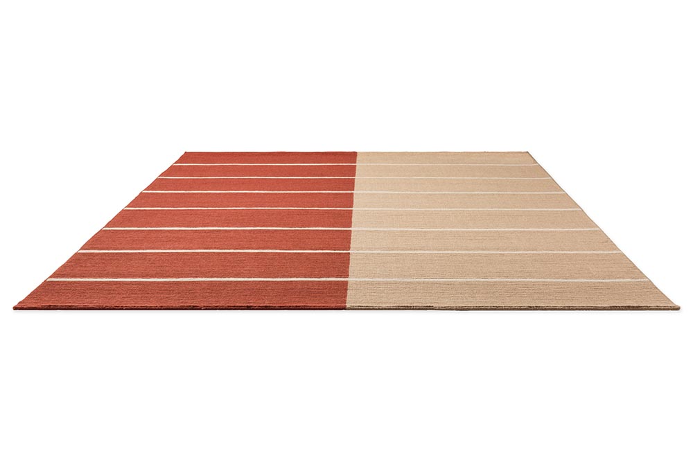 Tiibet beige-red wool rug