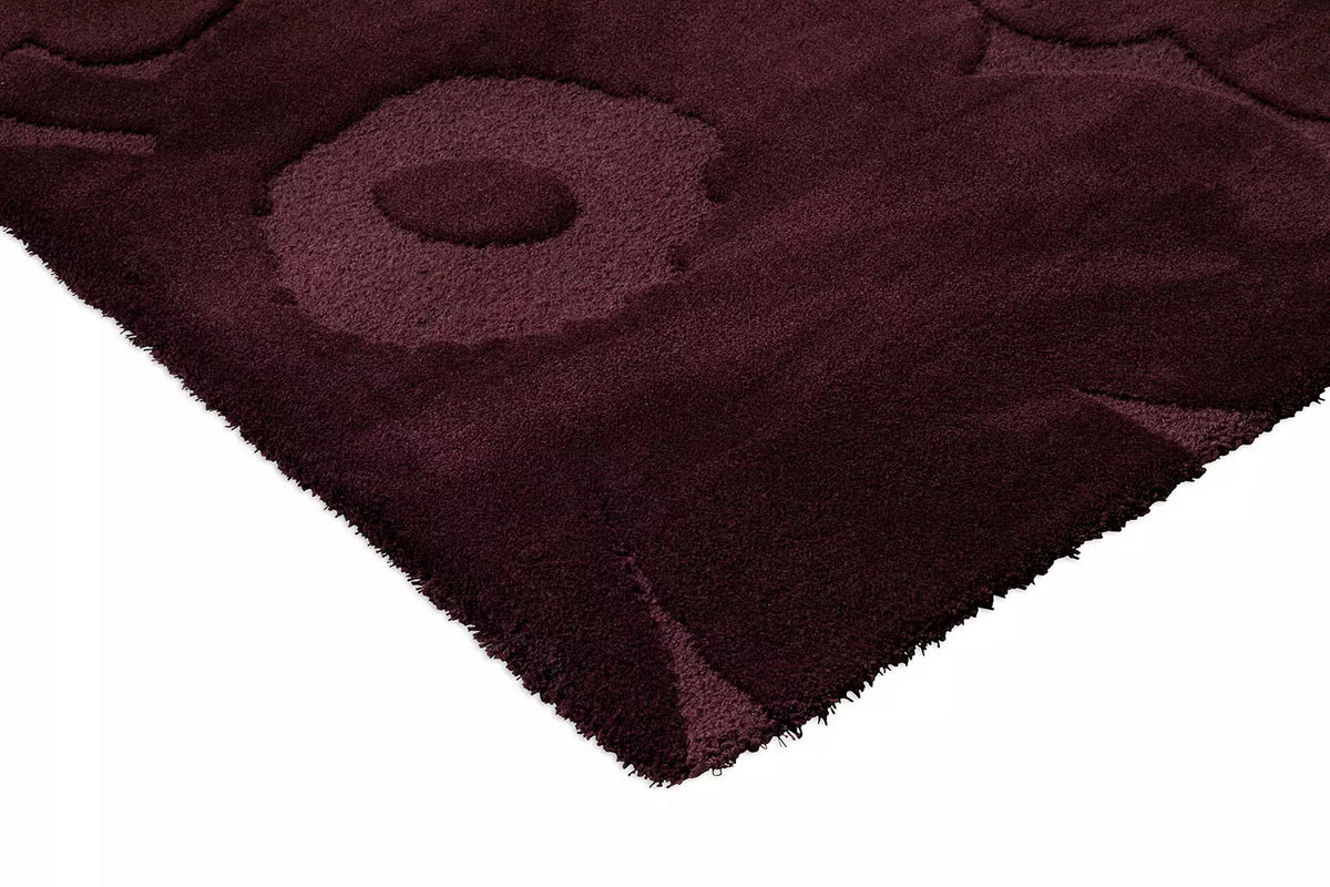 UNIKKO wool rug in black and burgundy