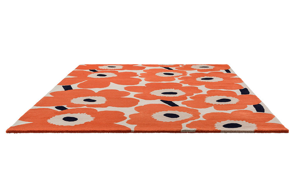 Wool rug Unique beige-orange