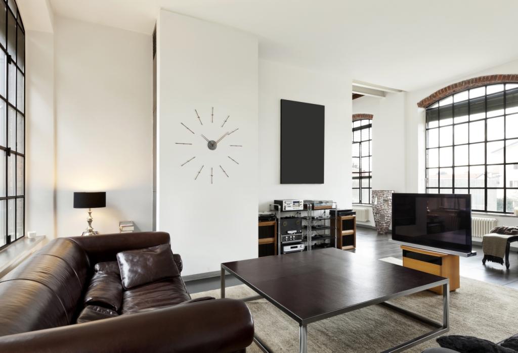 MERLIN MINI wall clock walnut wood with graphite finish