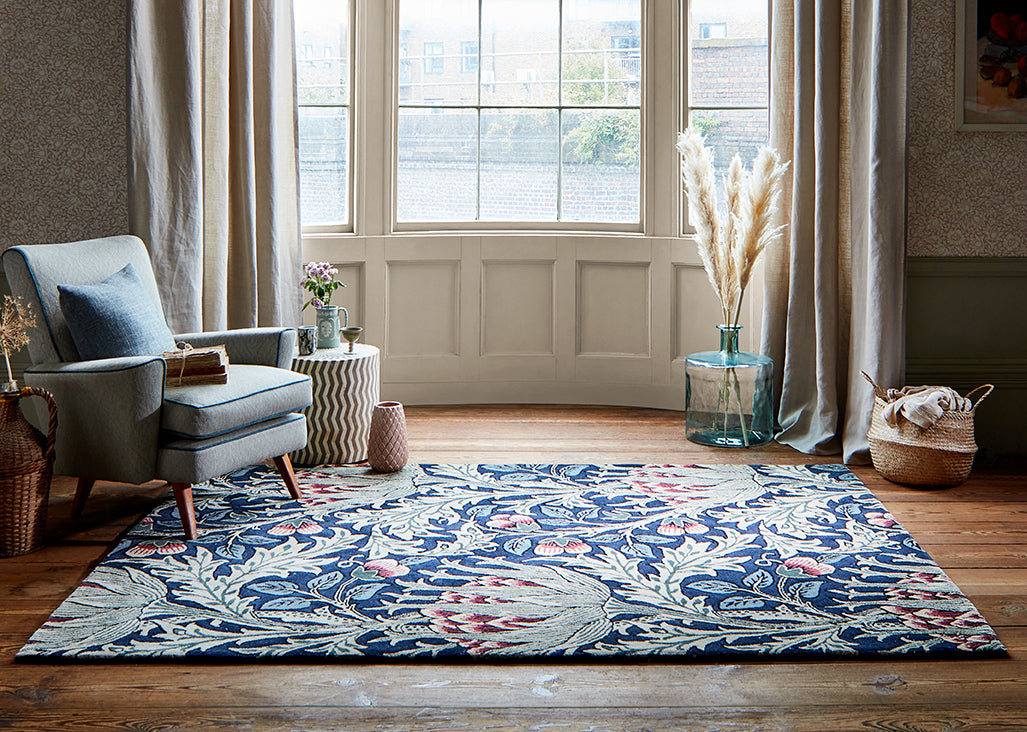 Artichoke rug mineral beige and navy blue
