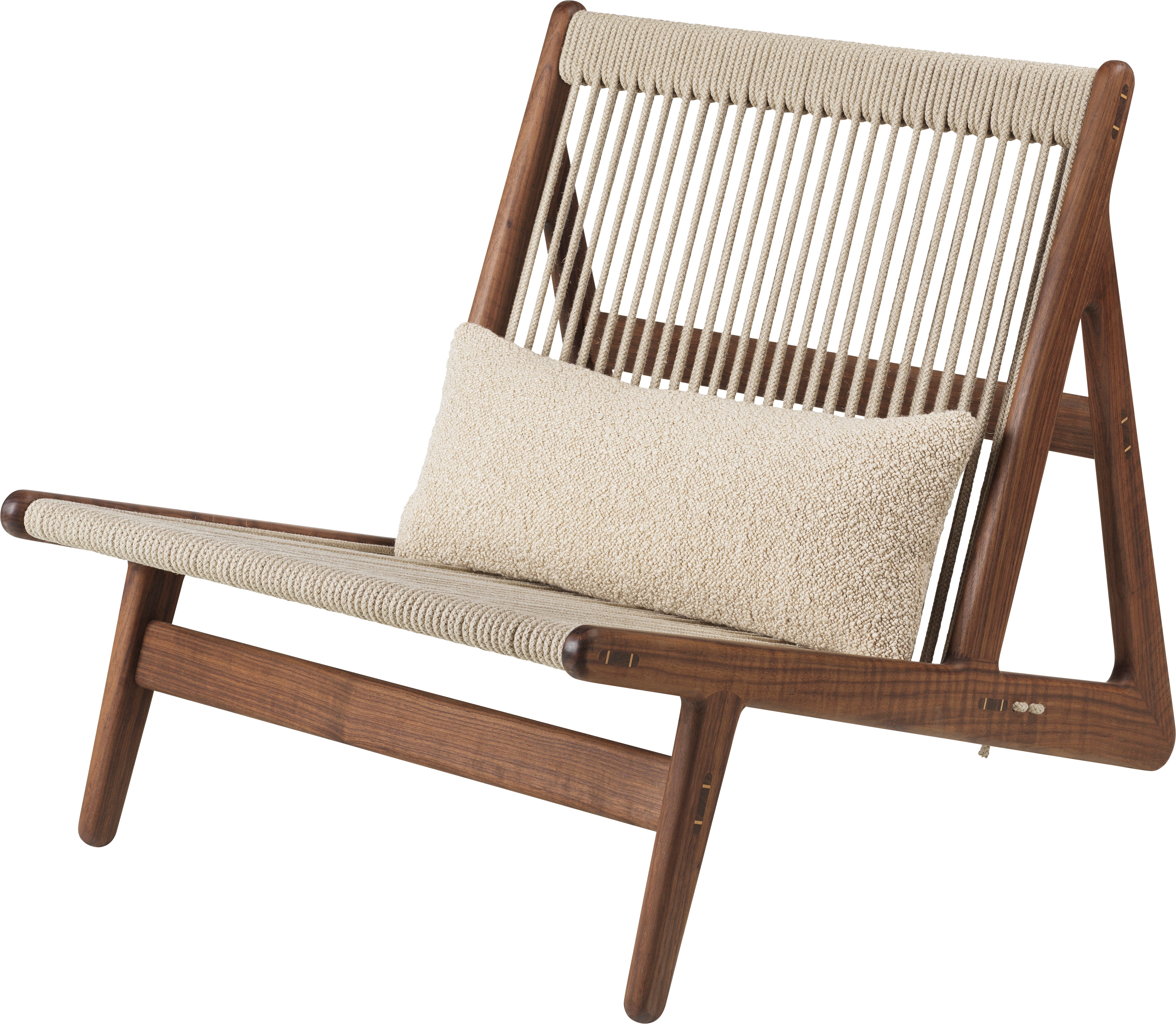Sessel MR01 Nussbaum und Leinen