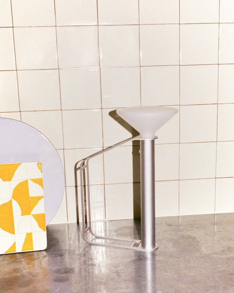 Portable outdoor lamp PITON silver