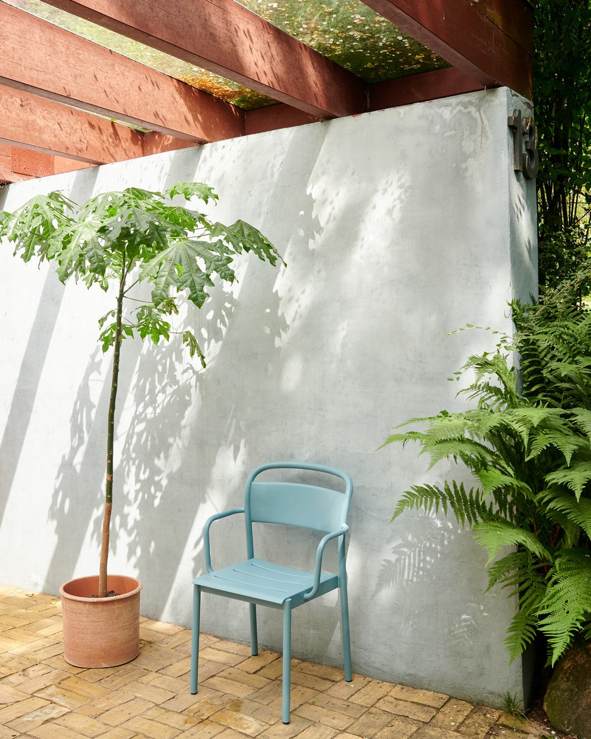 LINEAR Blue Steel Outdoor Armchair