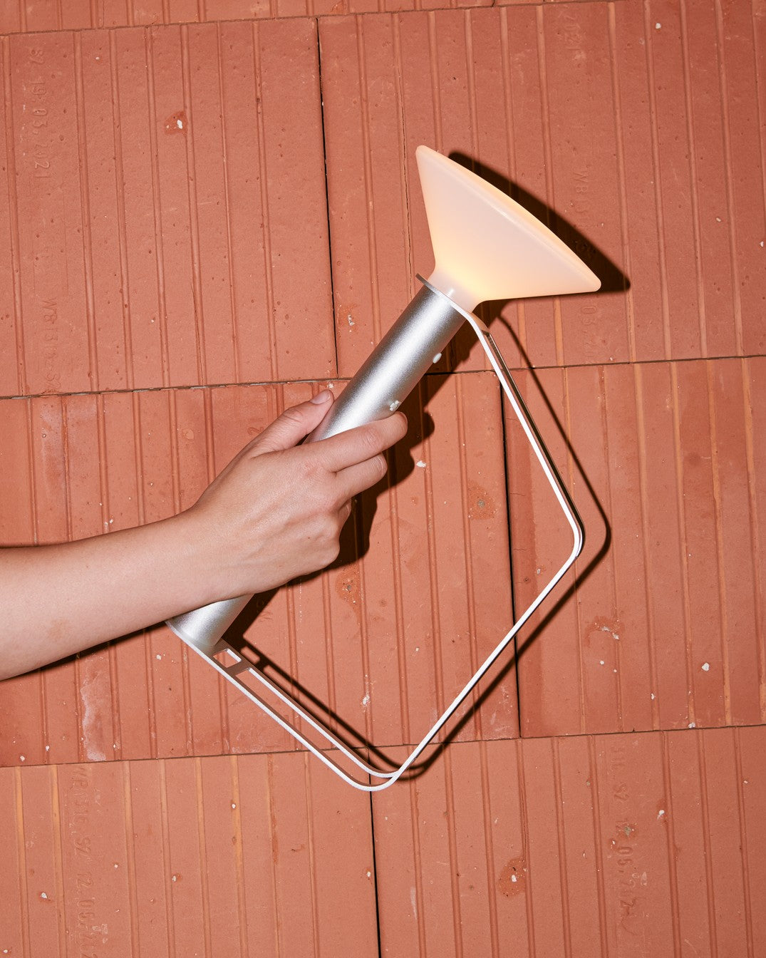 Portable outdoor lamp PITON silver