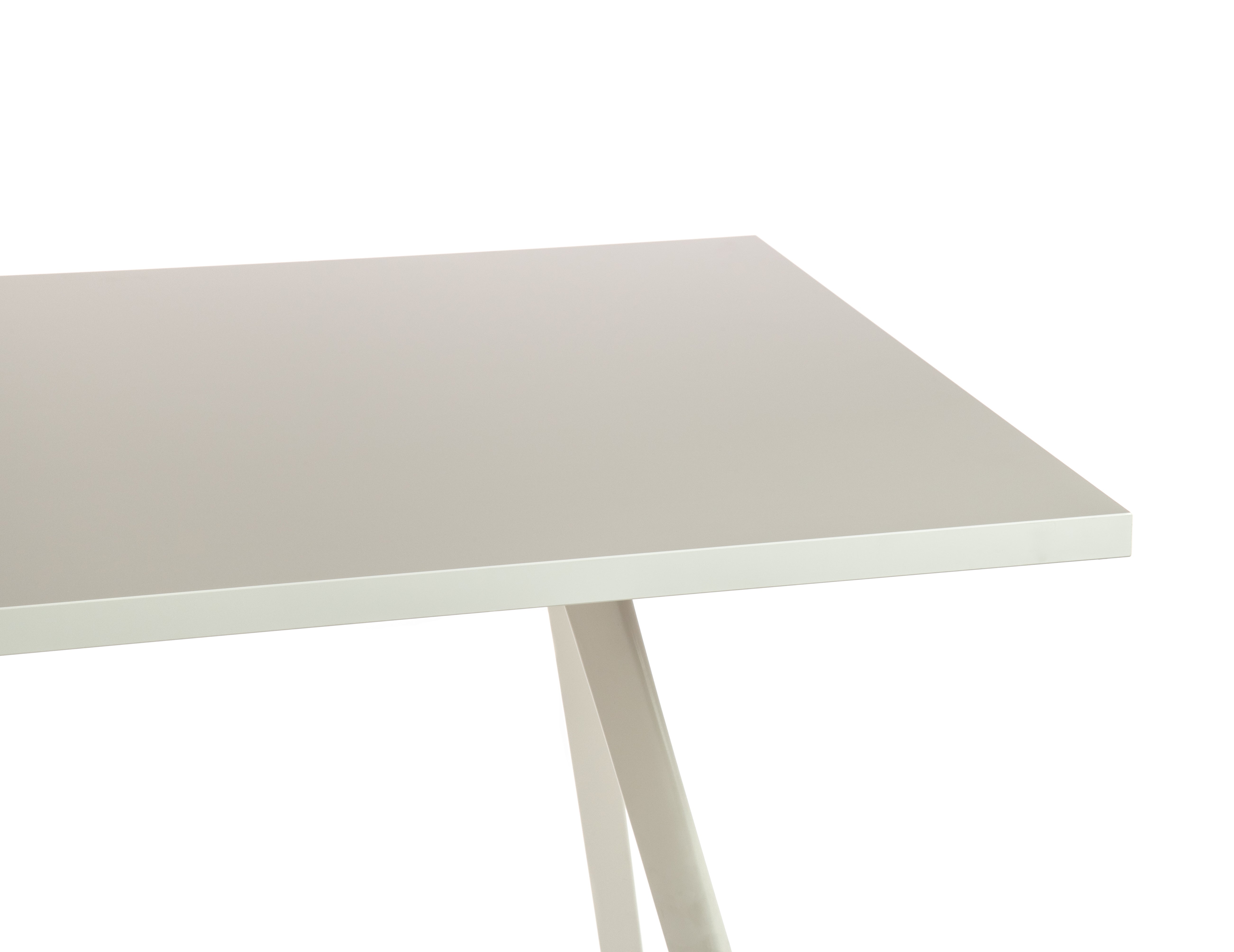 BAGUETTE Schreibtisch beige mit weißem Untergestell