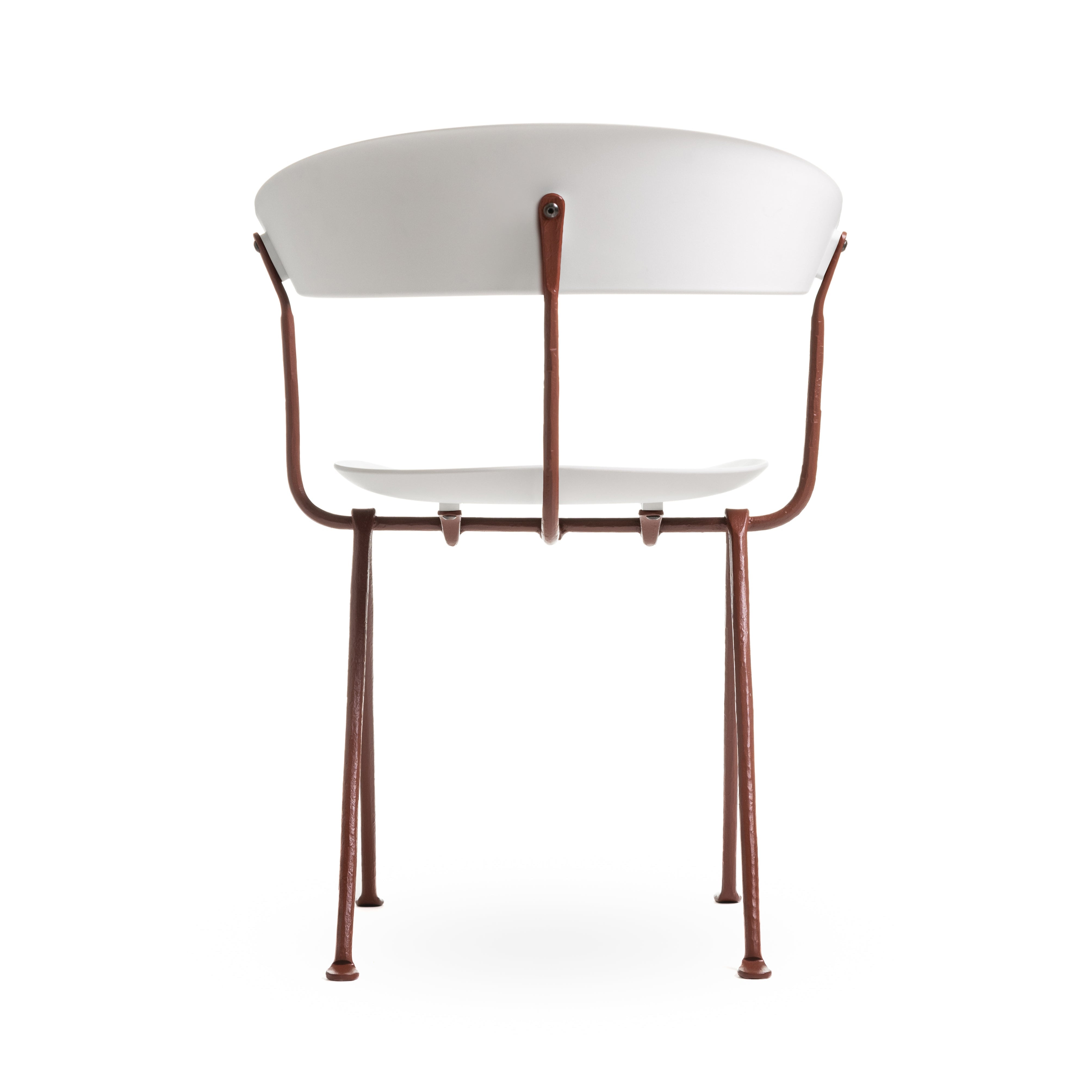 OFFICINA chair with a brown base and a white seat